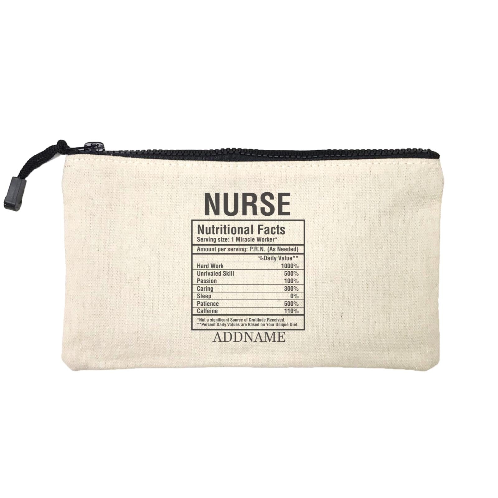 Nurse Nutritional Facts Mini Accessories Stationery Pouch