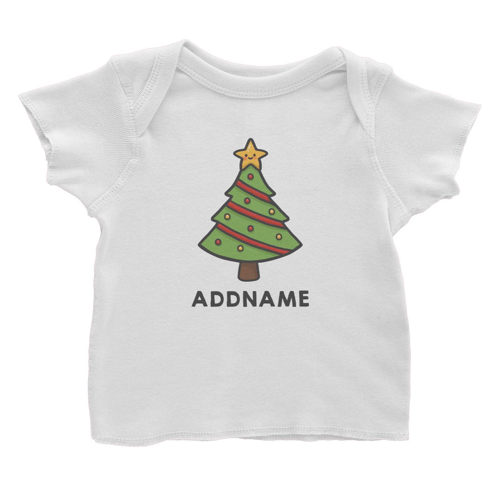Xmas Cute Xmas Tree Addname Baby T-Shirt