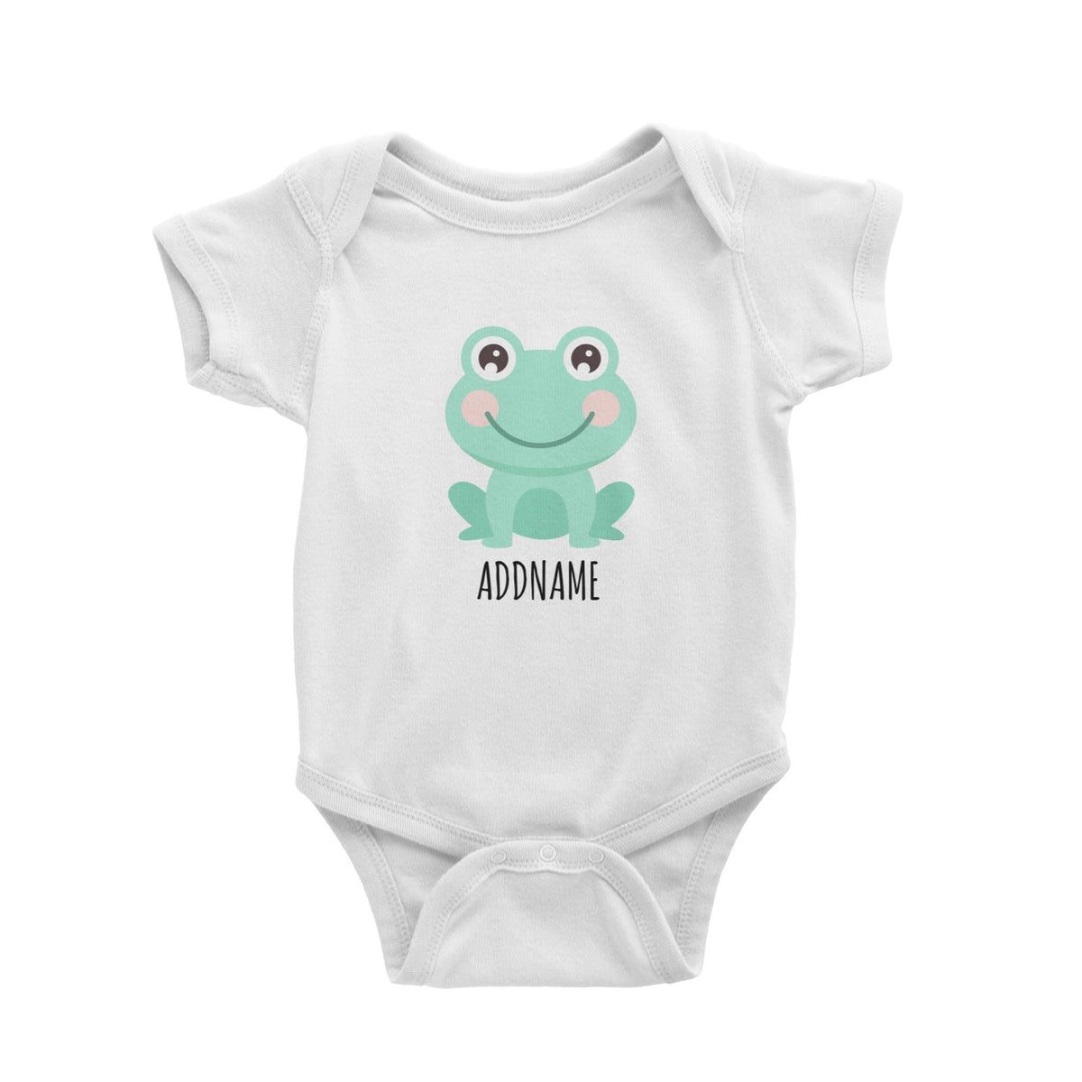 Pastel Frog White White Baby Romper