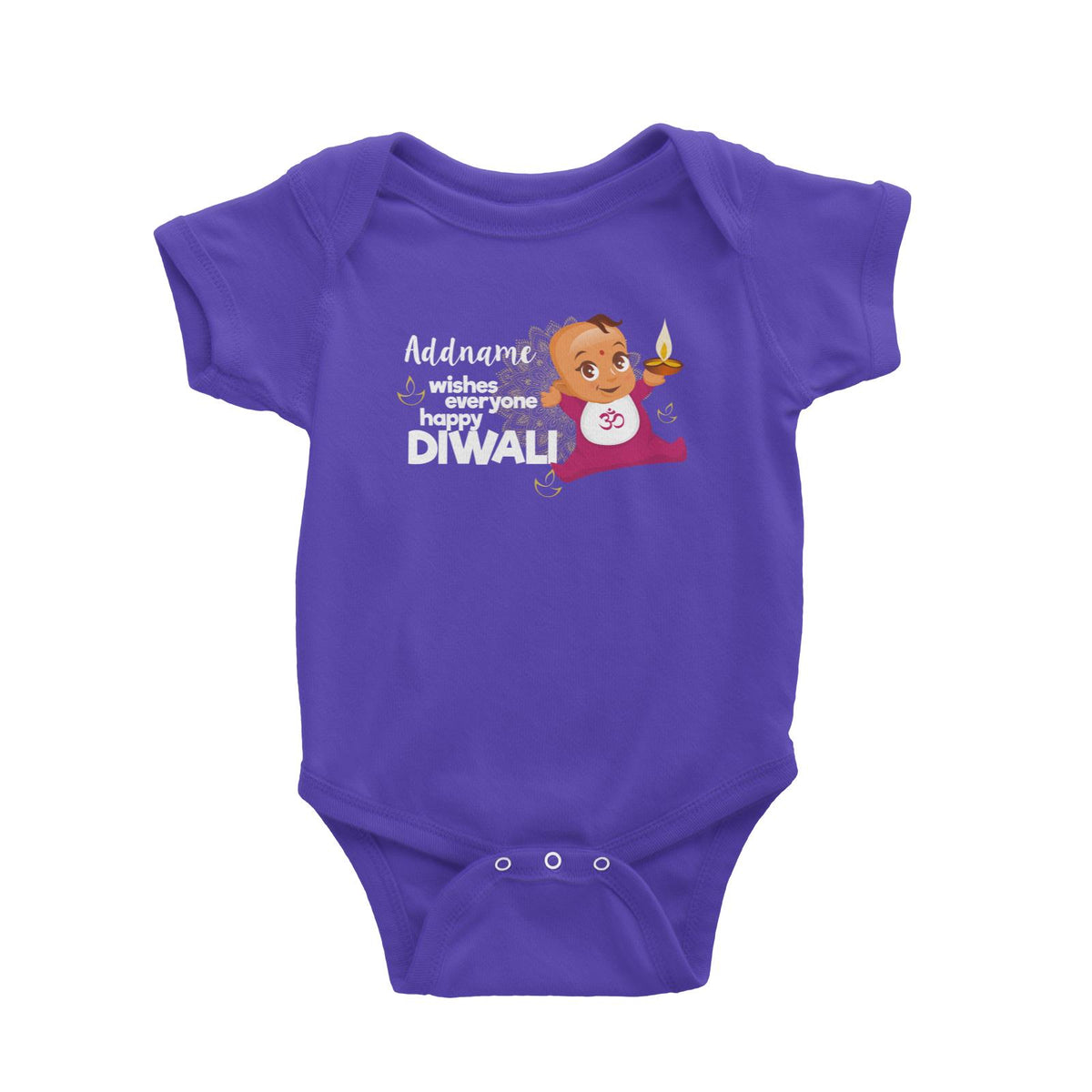 Cute Baby Wishes Everyone Happy Diwali Addname Baby Romper