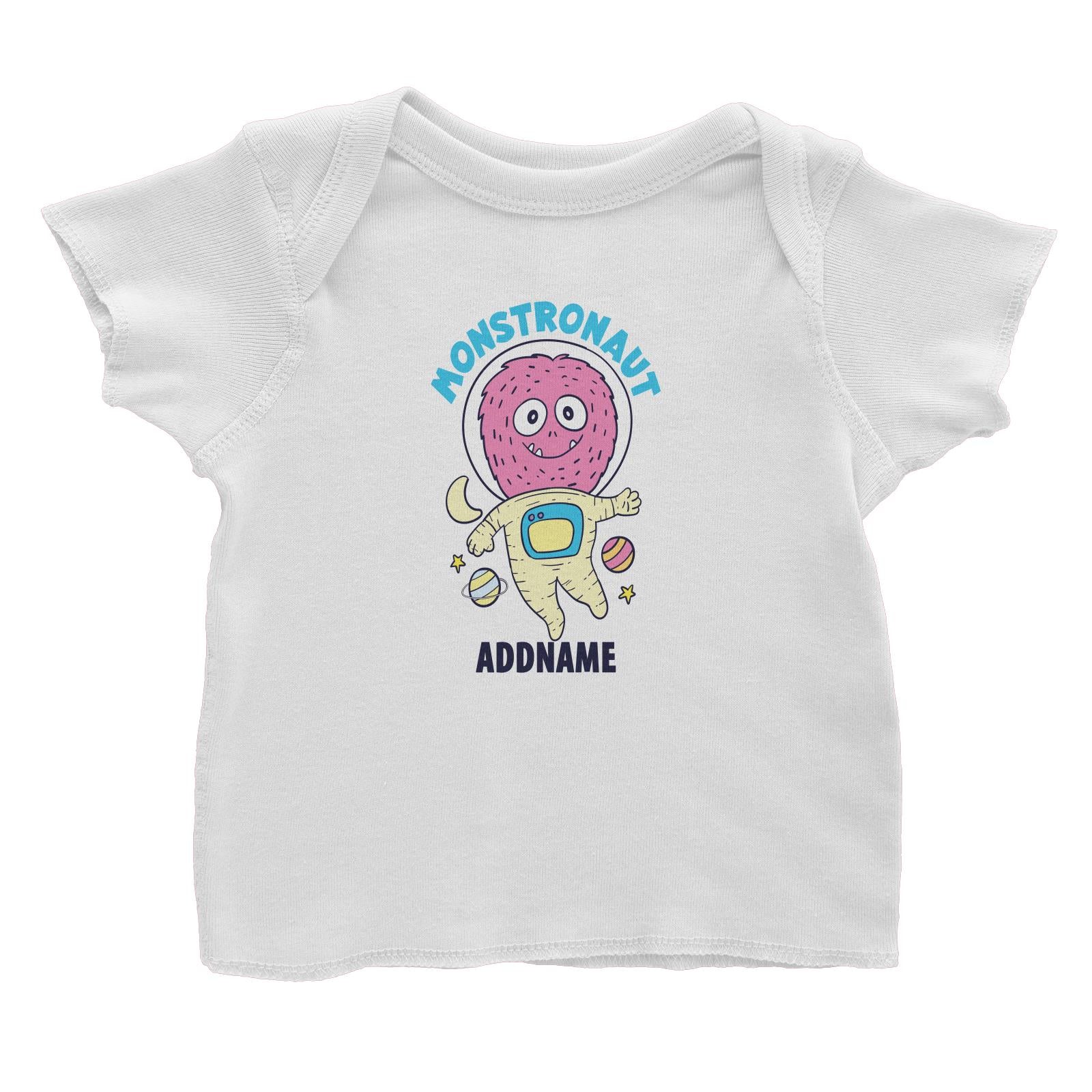 Cool Cute Monster Monstronaut Monster Addname Baby T-Shirt