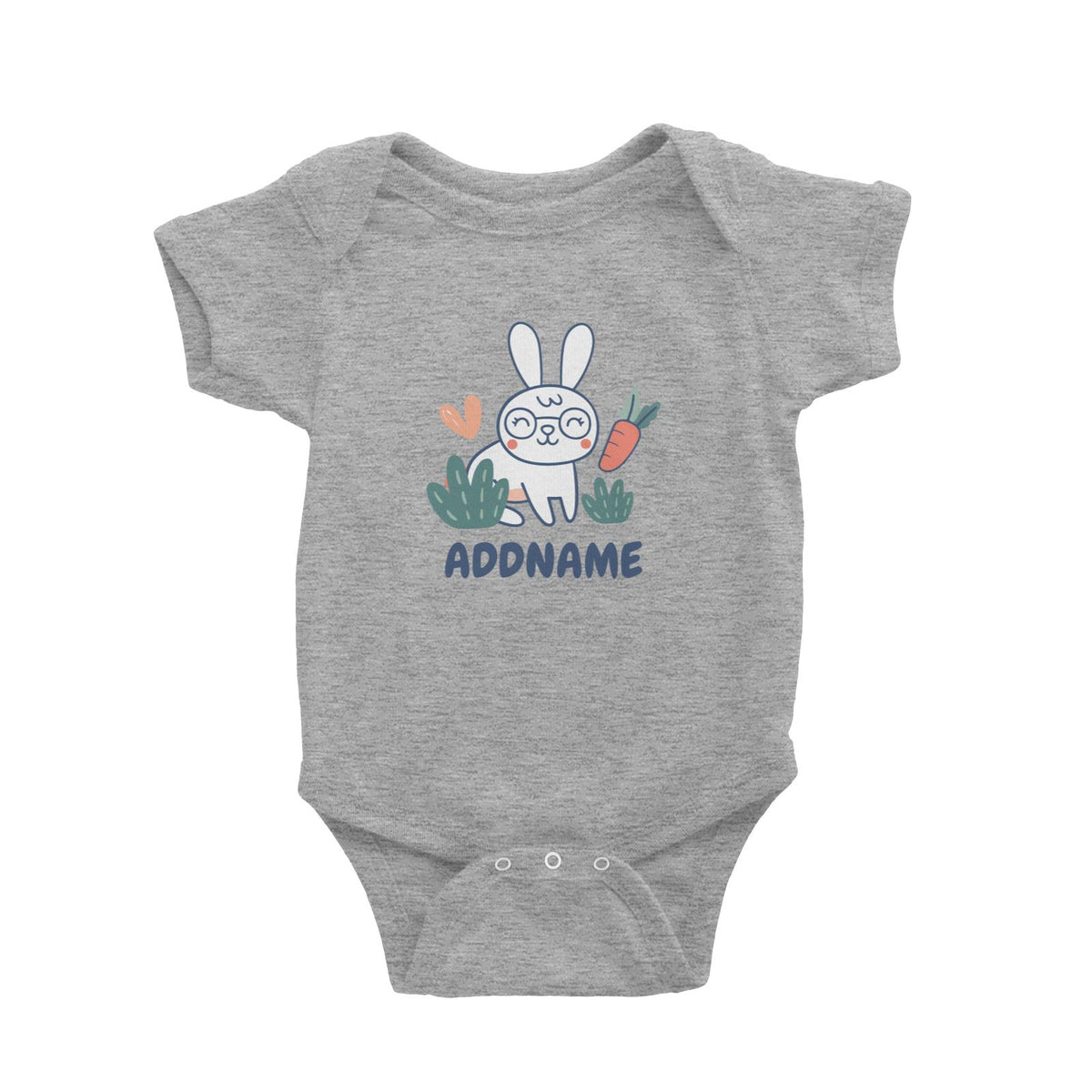 Super Cute Rabbit With Glasses Baby Romper