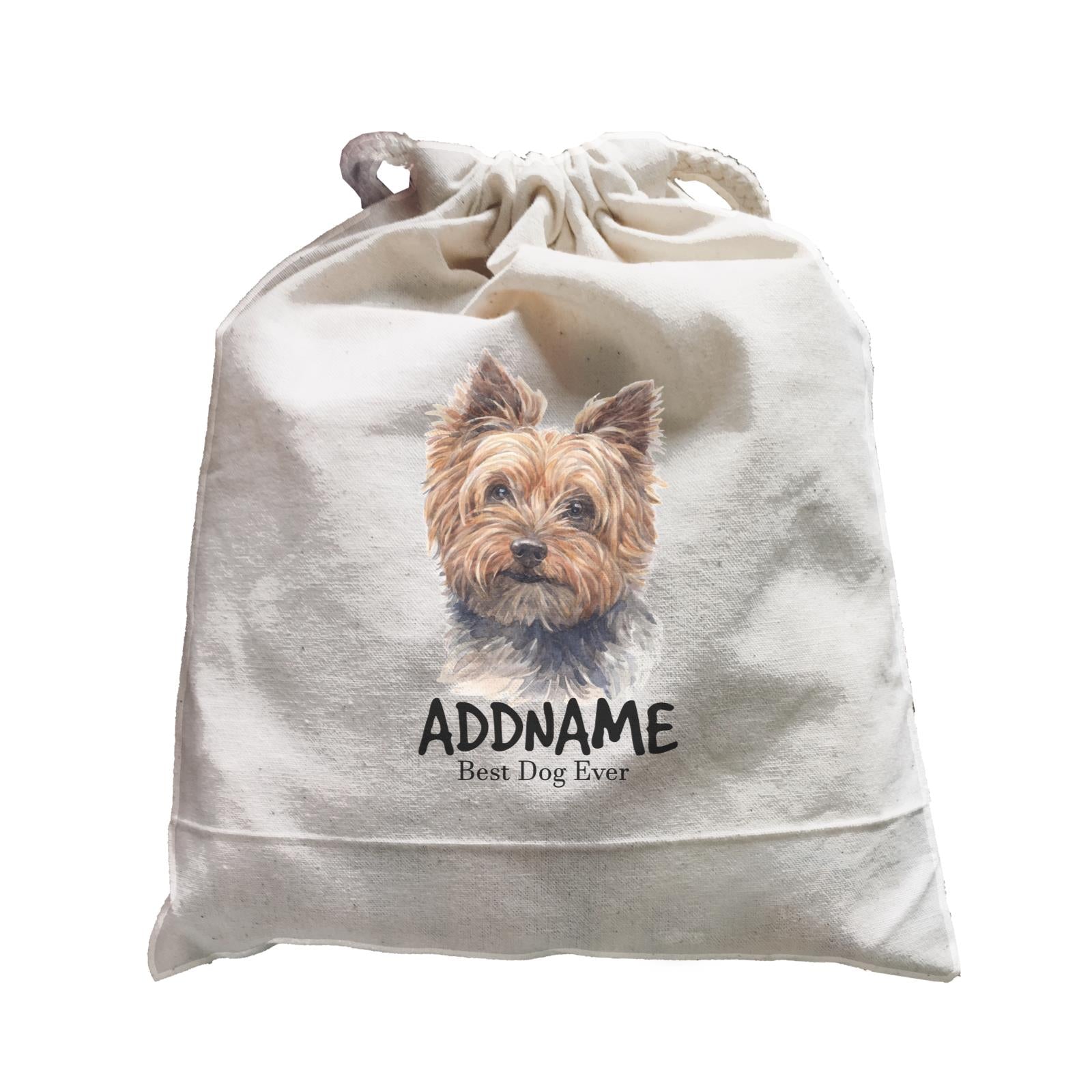 Watercolor Dog Yorkshire Terrier Brown Best Dog Ever Addname Satchel
