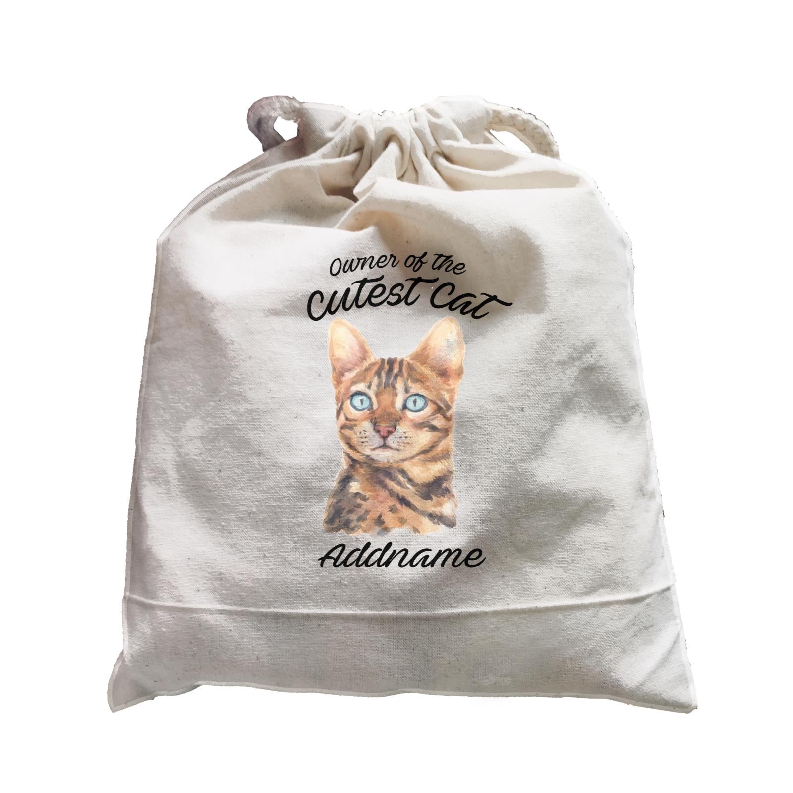 Watercolor Owner Of The Cutest Cat Bengal Addname Satchel