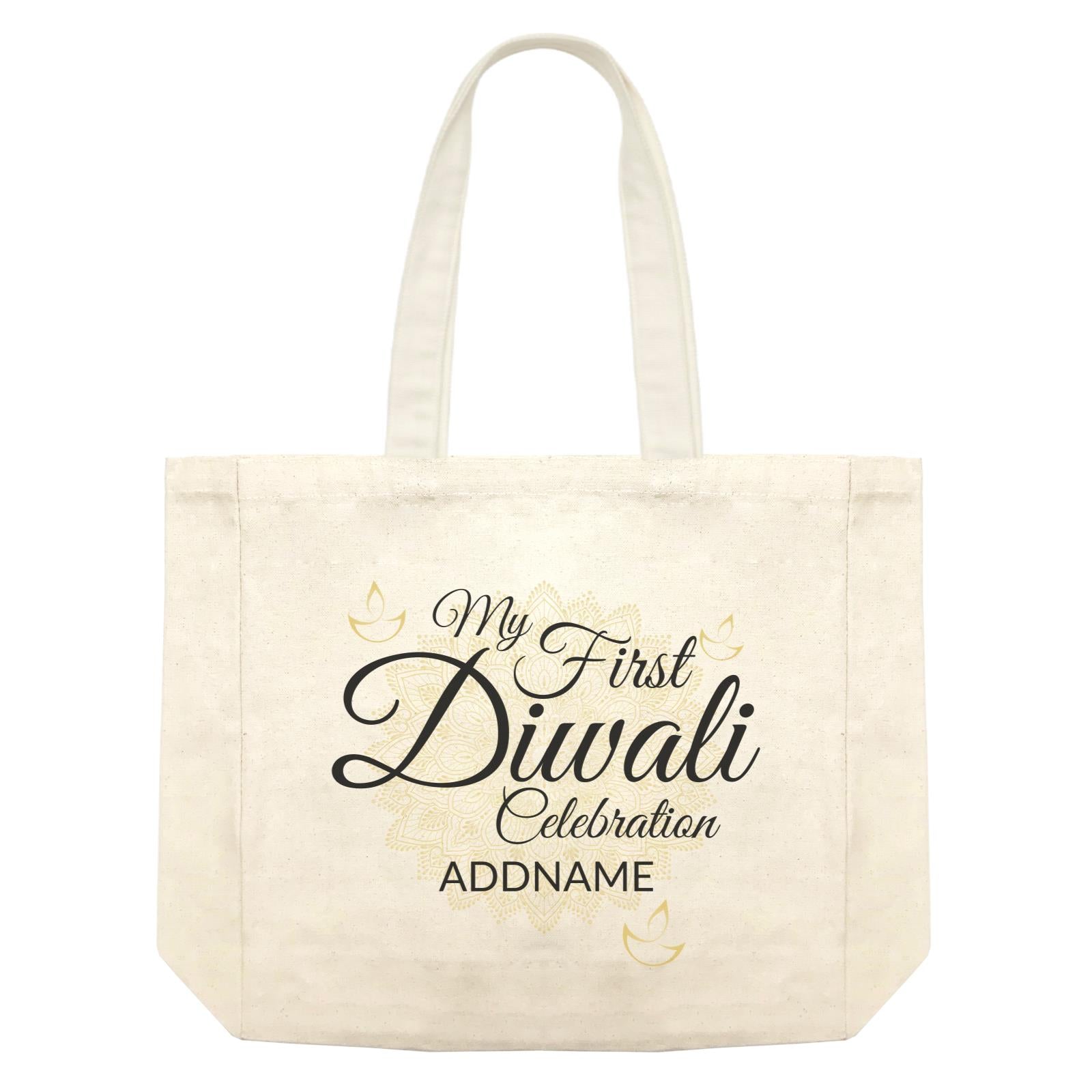 My First Diwali Celebration with Mandala Addname Shopping Bag