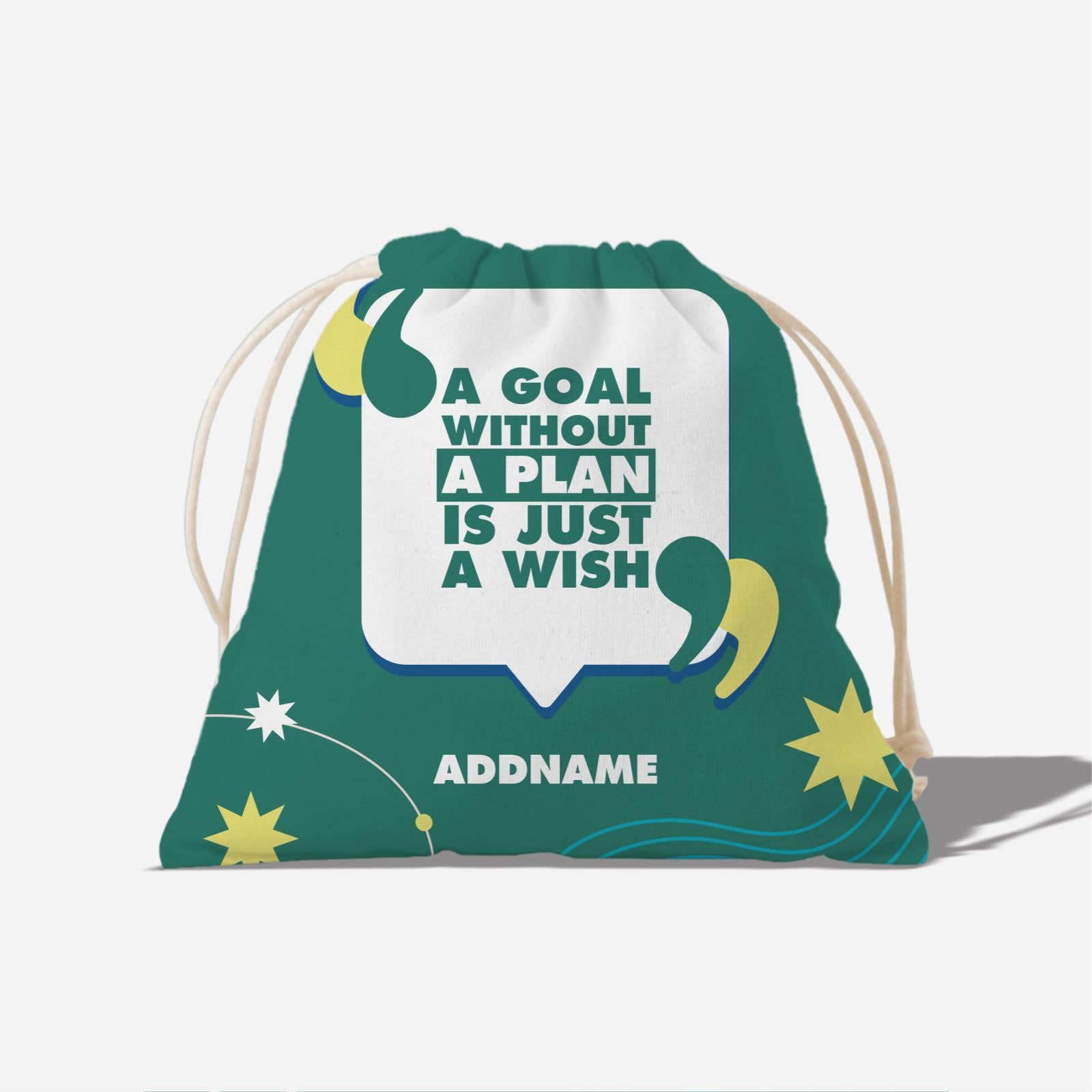 Be Confident Series Satchel - A Goal Without a Plan Is Just A Wish - Green