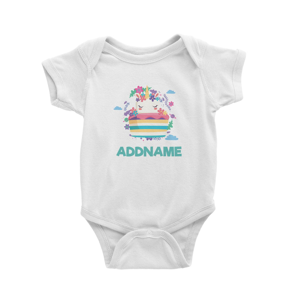 Unicorn with Donut  Baby Romper