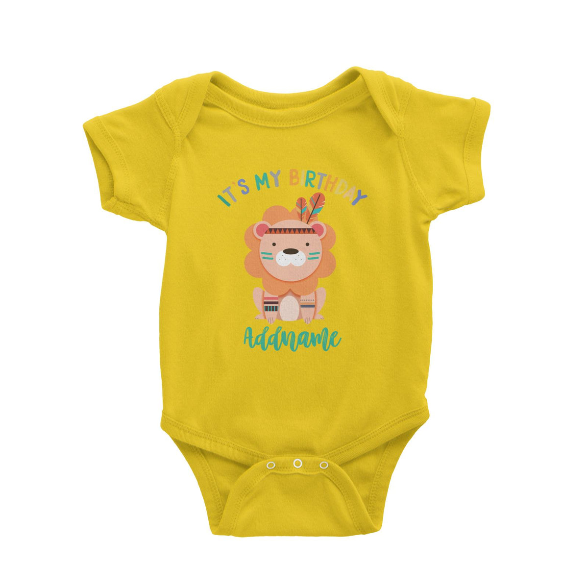 Animal Tribal Birthday Theme Lion Addname Baby Romper