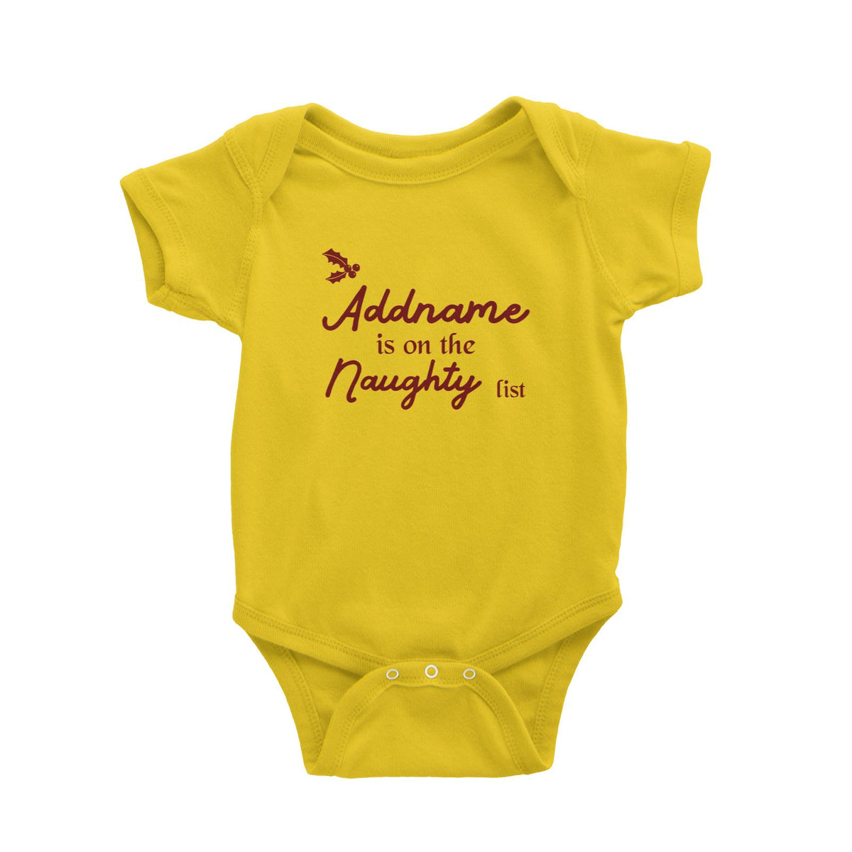 Christmas Addname Is On The Naughty List Baby Romper