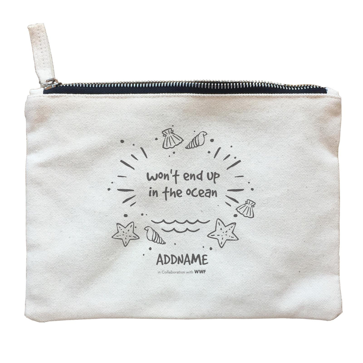 Wont End Up In The Ocean Doodle Addname Zipper Pouch