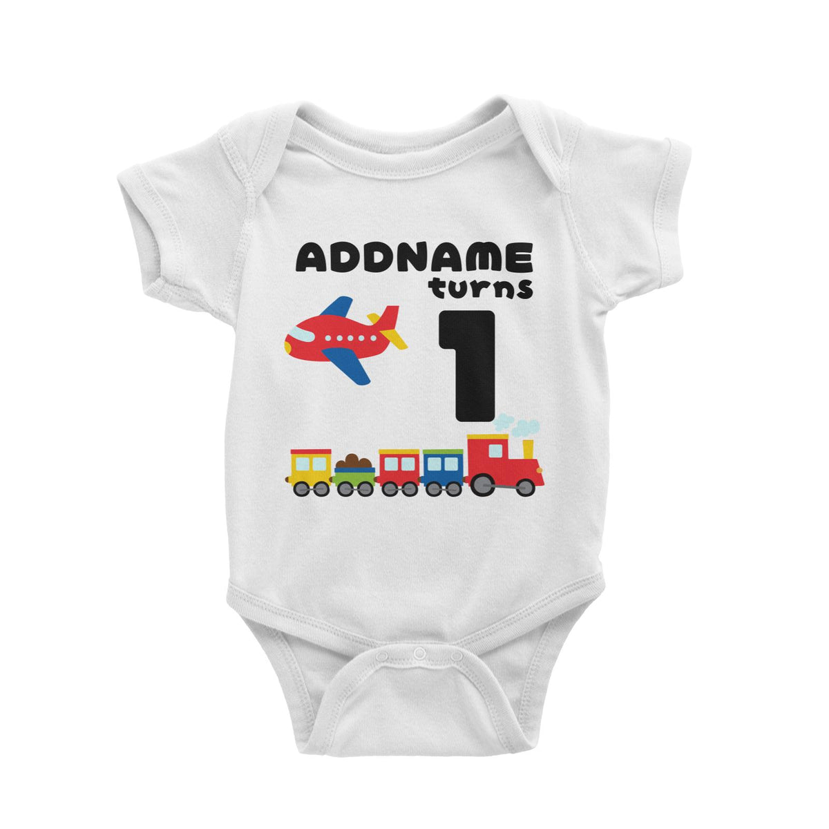 Transportation Birthday Theme 2 Personalizable with Name and Number Baby Romper