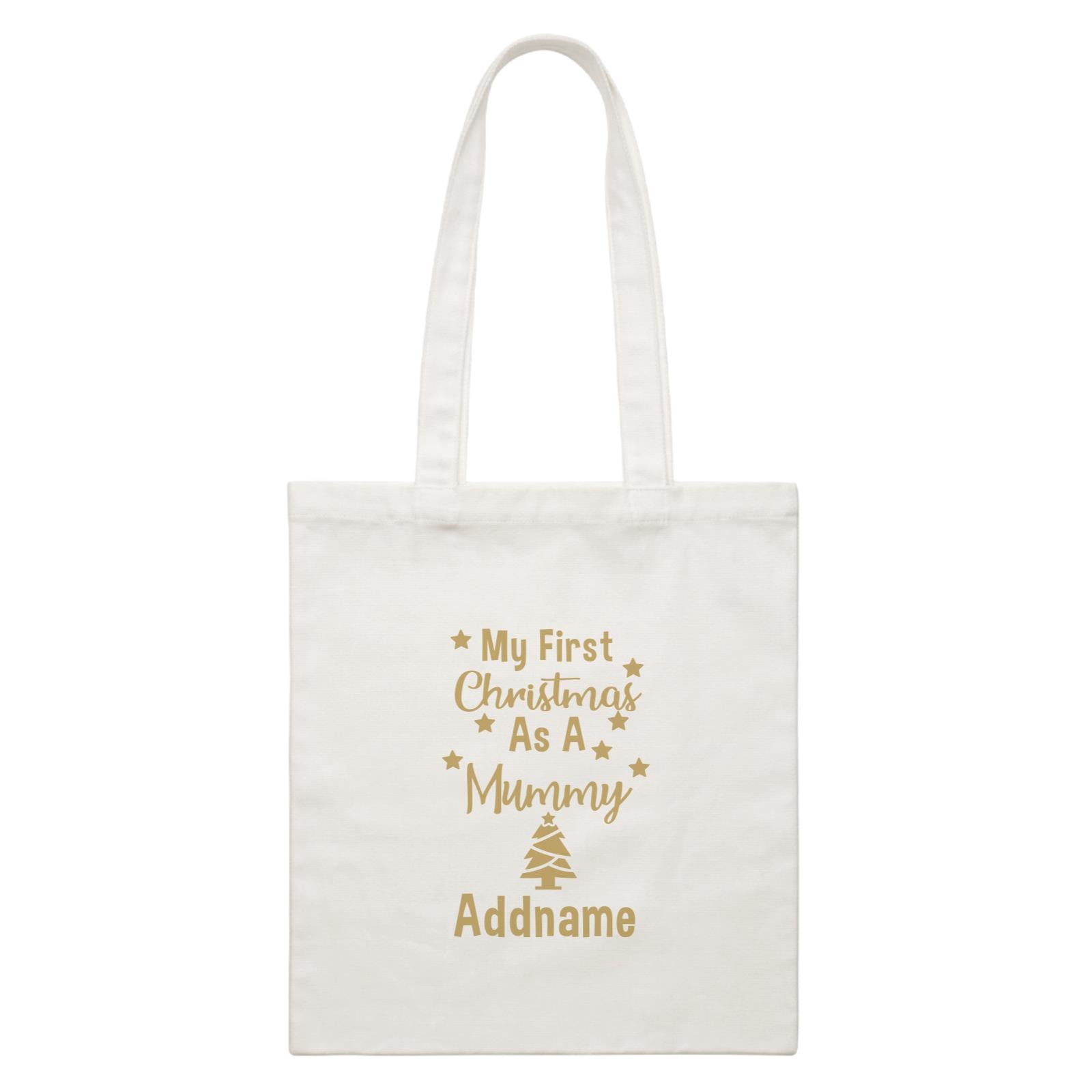 Xmas My First Christmas as A Mummy with Christmas Tree Canvas Bag