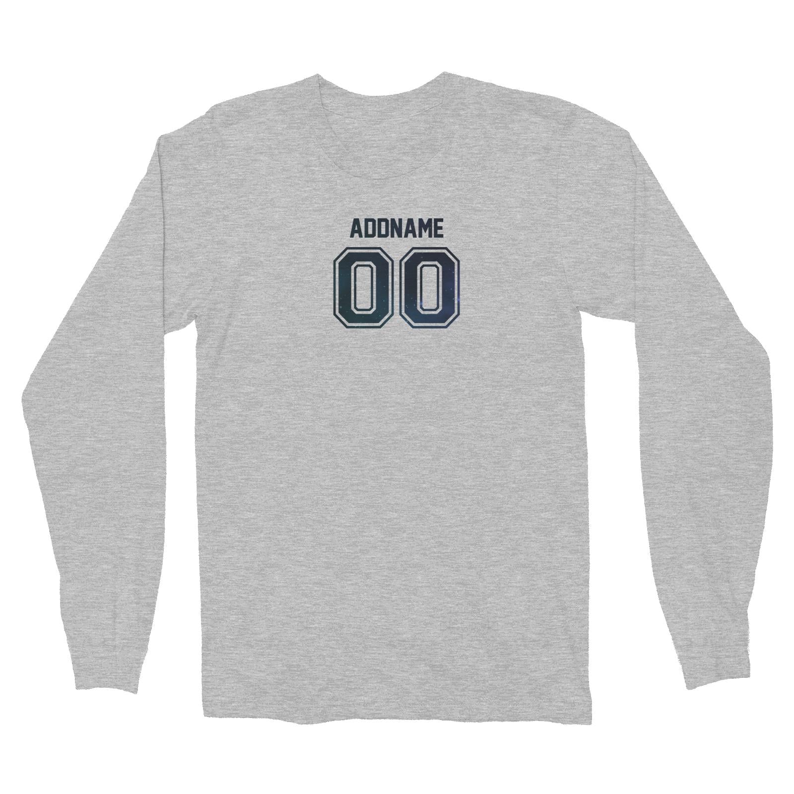 Adults Jersey Starry Night Pattern With Name and Number Long Sleeve Unisex T-Shirt