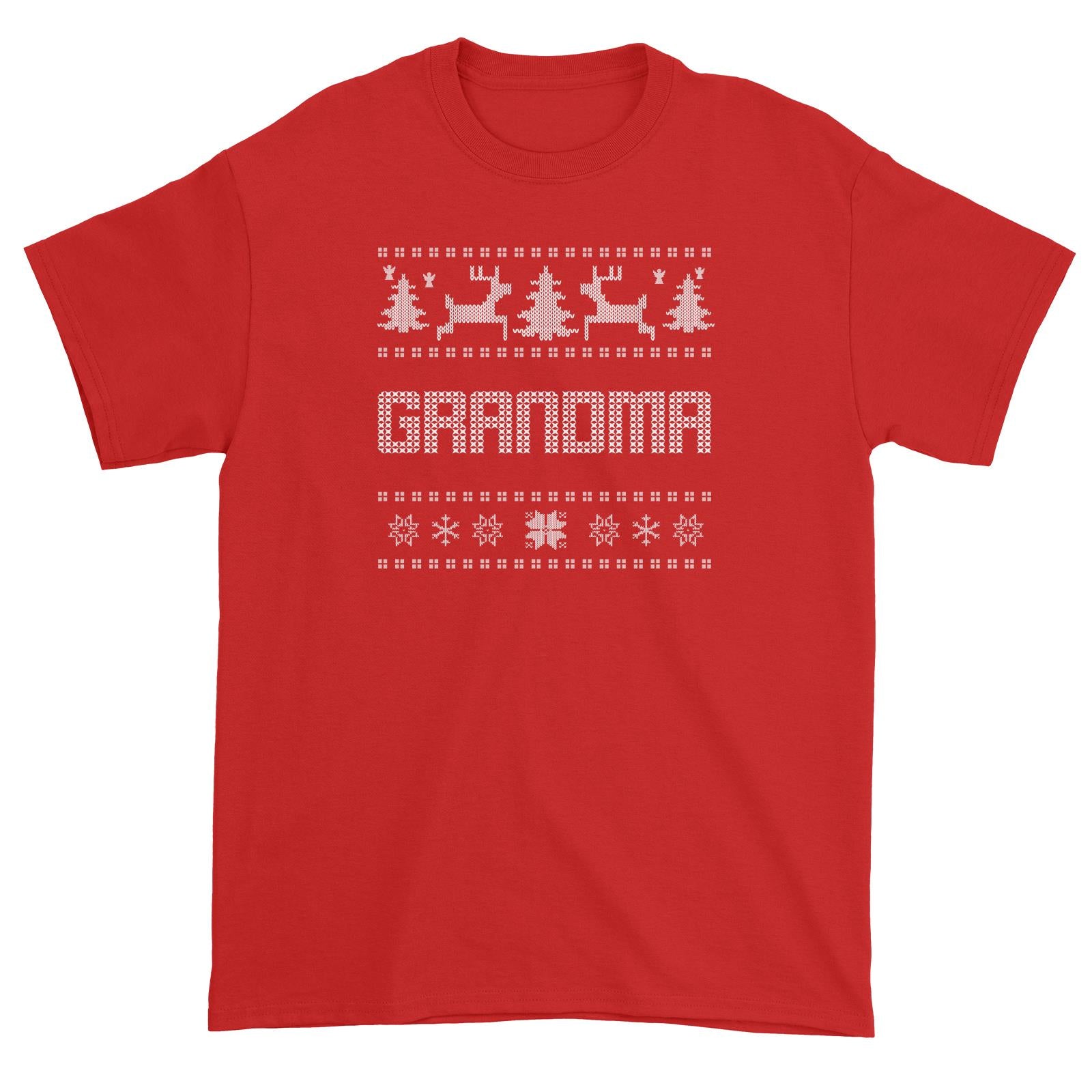 Christmas Sweater Grandma Unisex T-Shirt  Matching Family