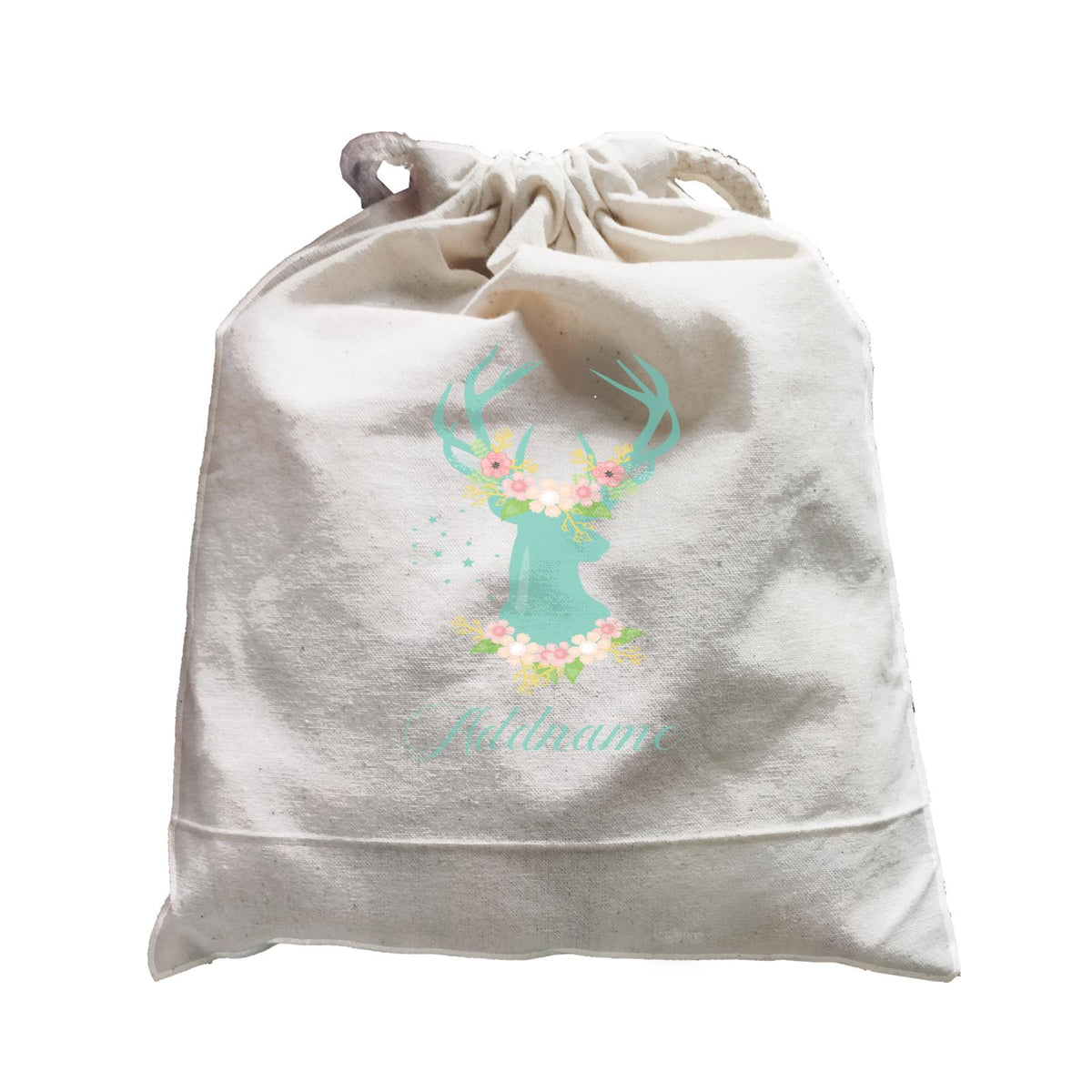 Basic Family Series Pastel Deer Green Deer With Flower Addname Satchel