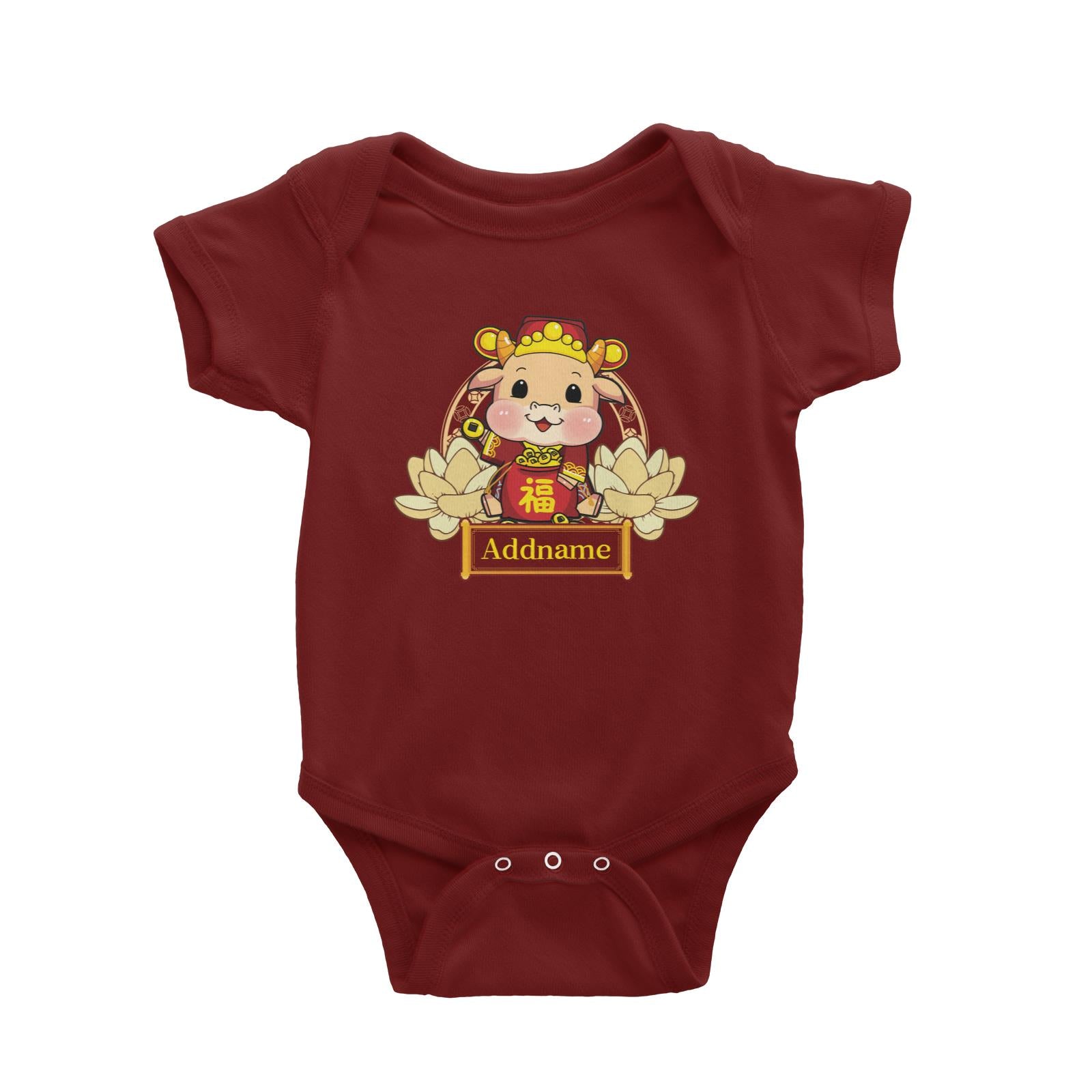 [CNY 2021] Gold Lotus Series Cow of Wealth Baby Romper