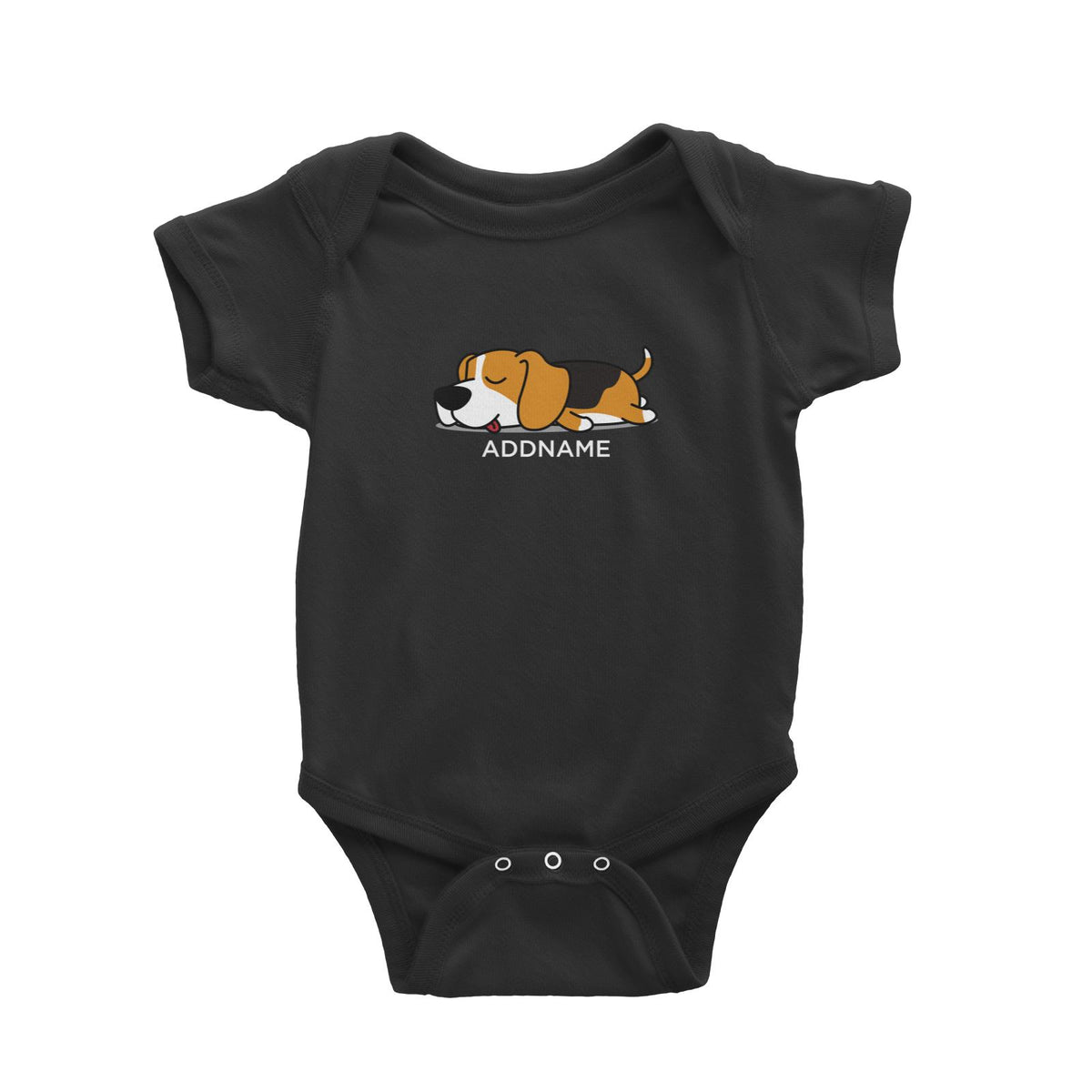 Lazy Beagle Dog Addname Baby Romper