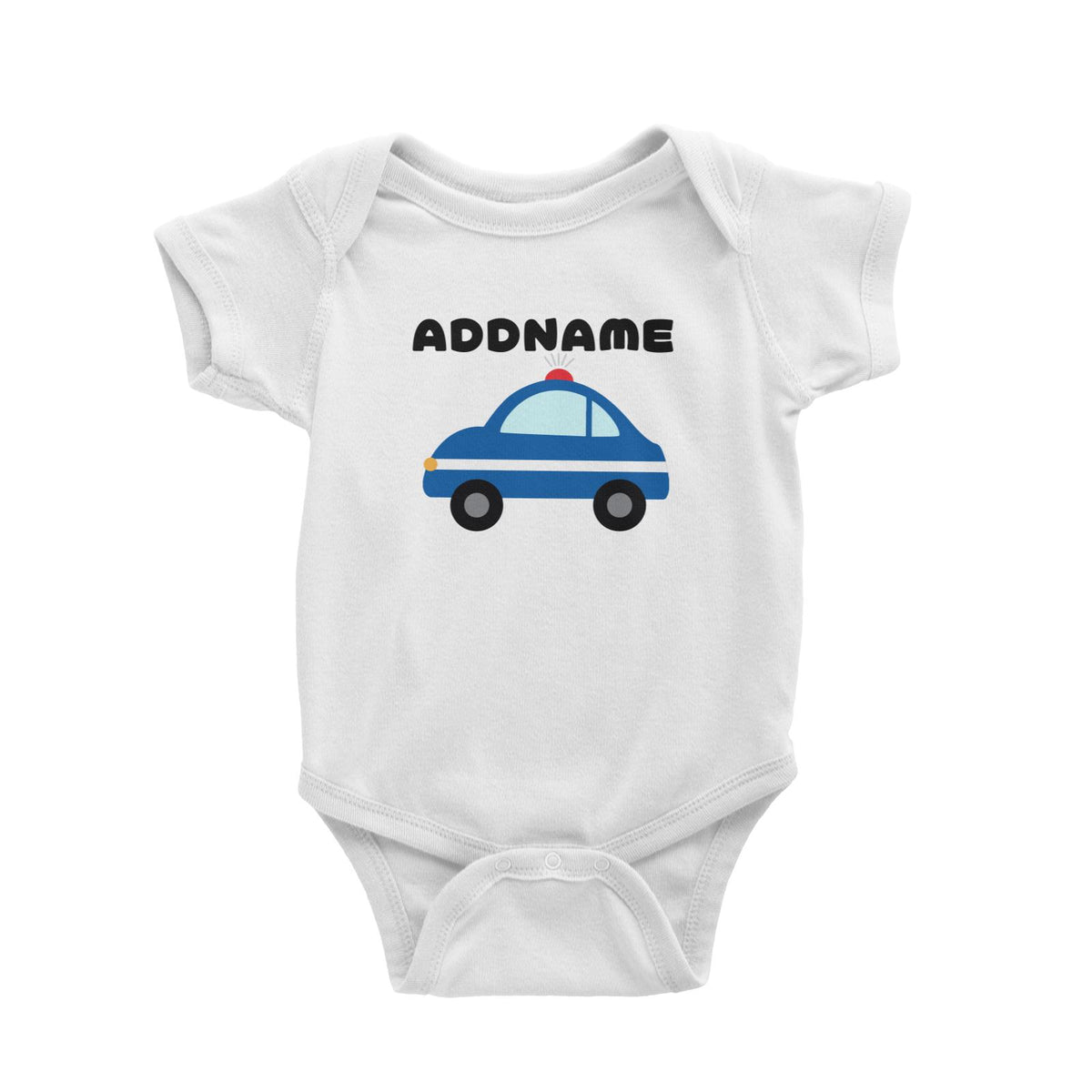 Transportation Police Car Addname Baby Romper