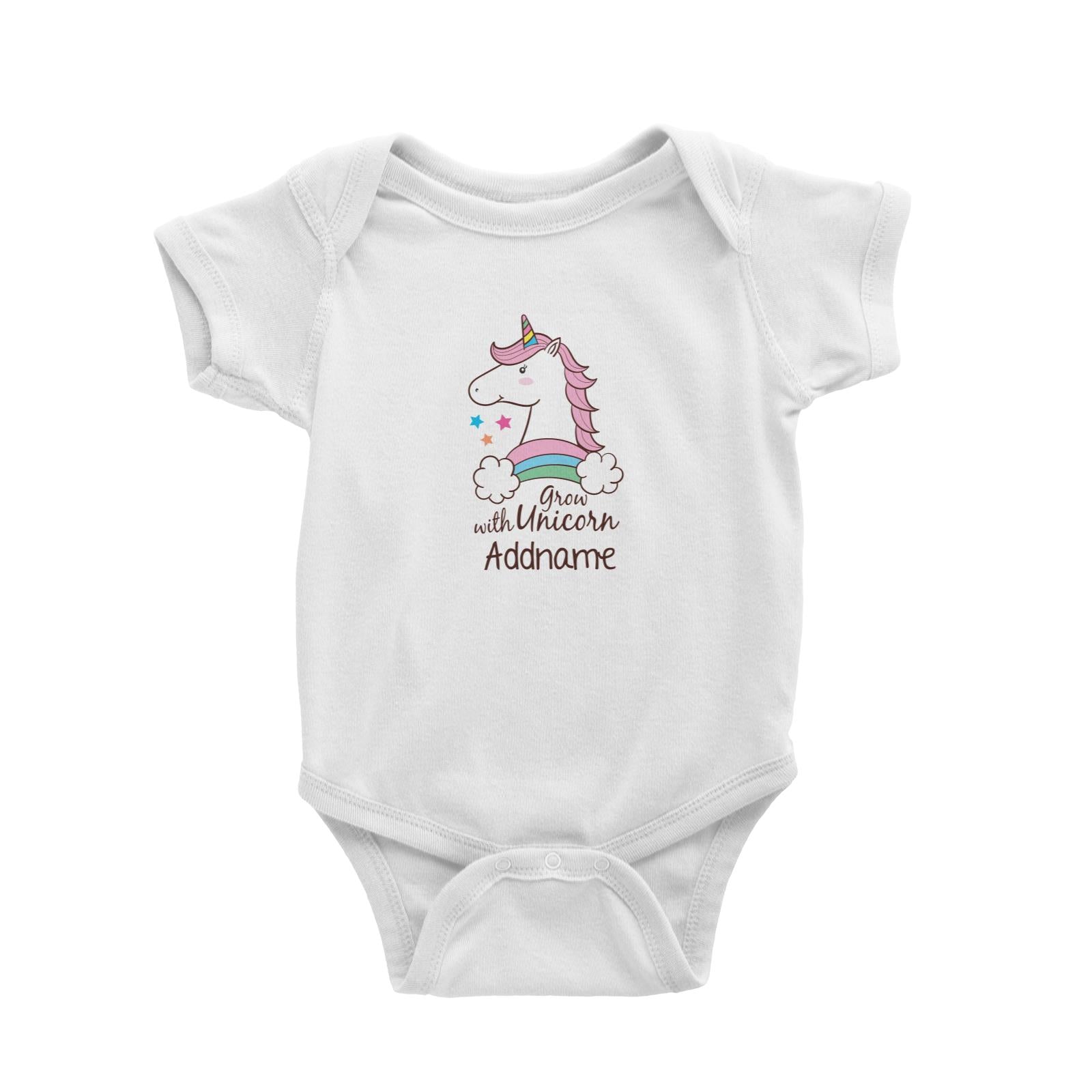 Cool Cute Unicorn Grow With Unicorn Addname Baby Romper