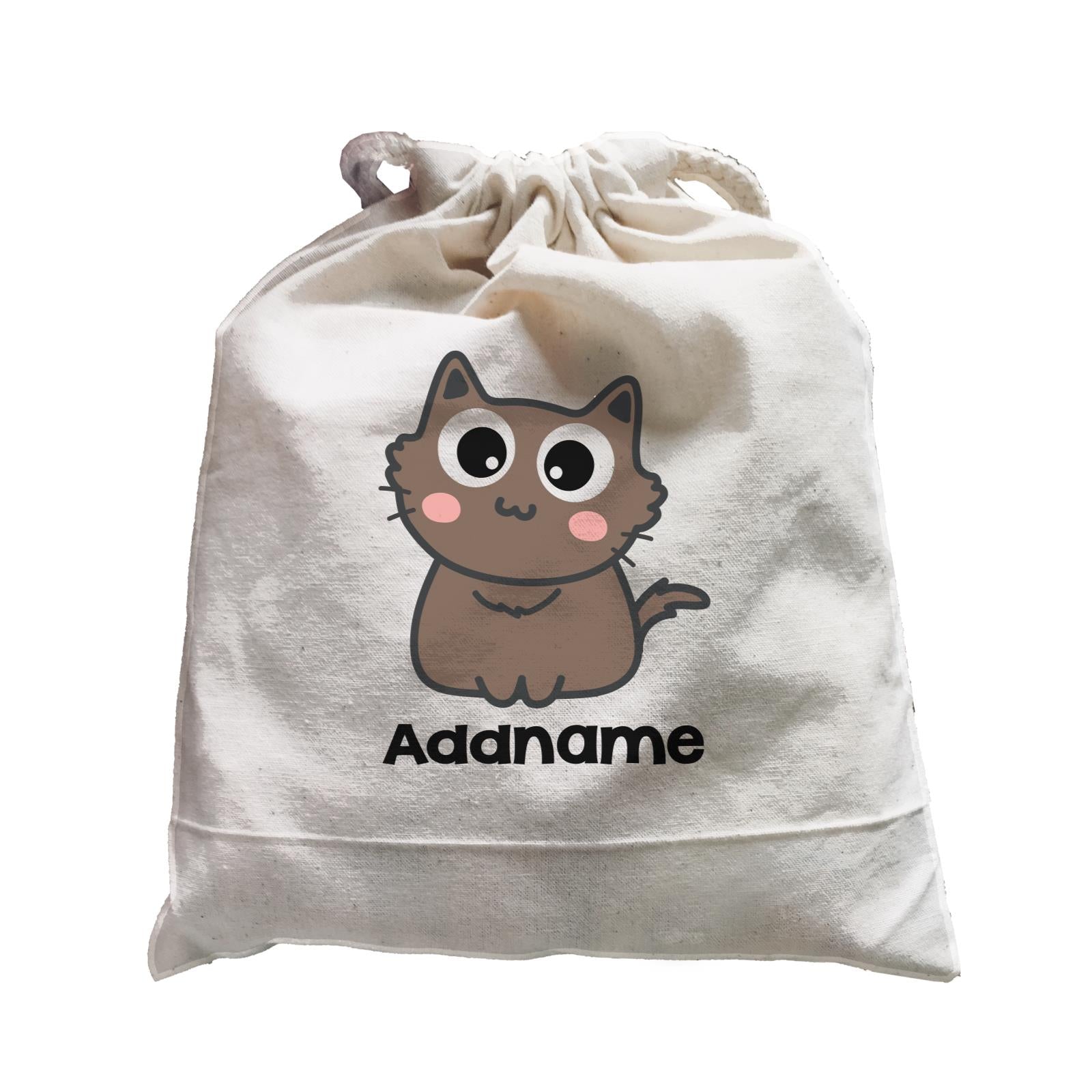 Drawn Adorable Cats Chocolate Addname Satchel