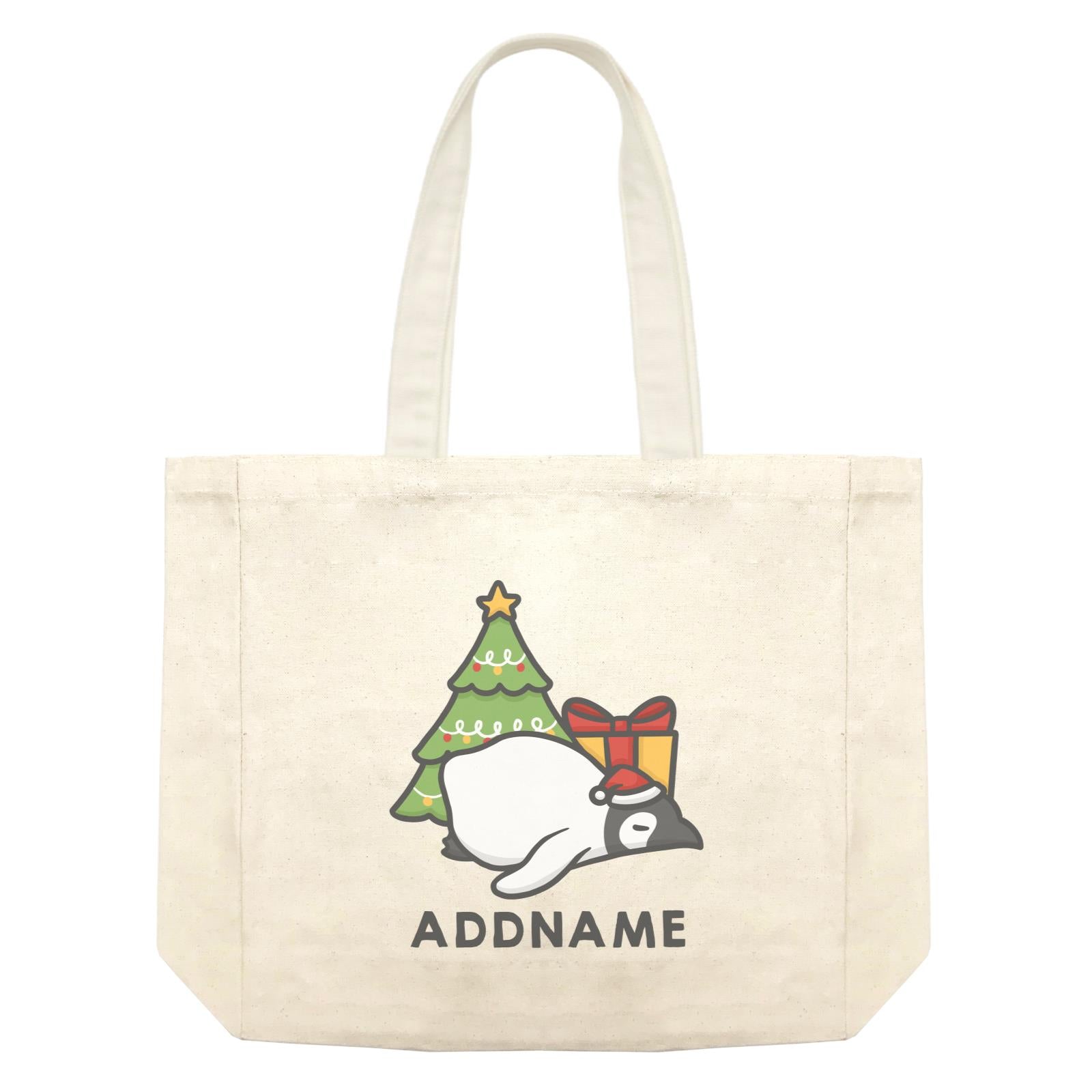Xmas Cute Sleeping Pengiun Addname Accessories Shopping Bag