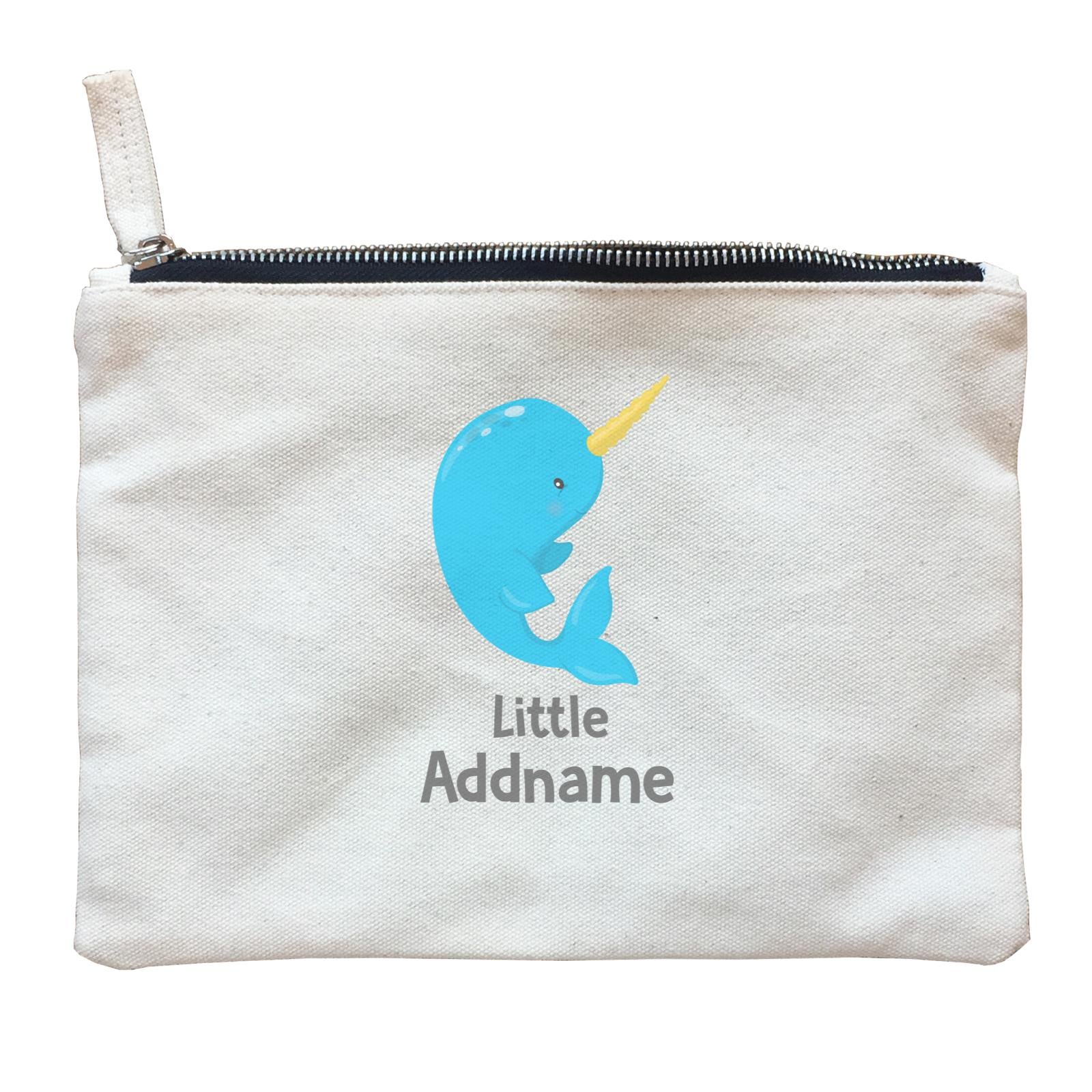 Arctic Animals Little Narwal Unicorn Whale Addname Zipper Pouch