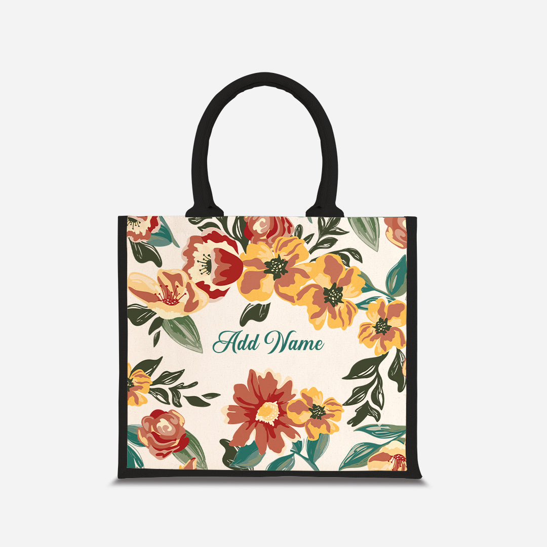 Deborah Series Half Lining Jute Bag - Taupe Black