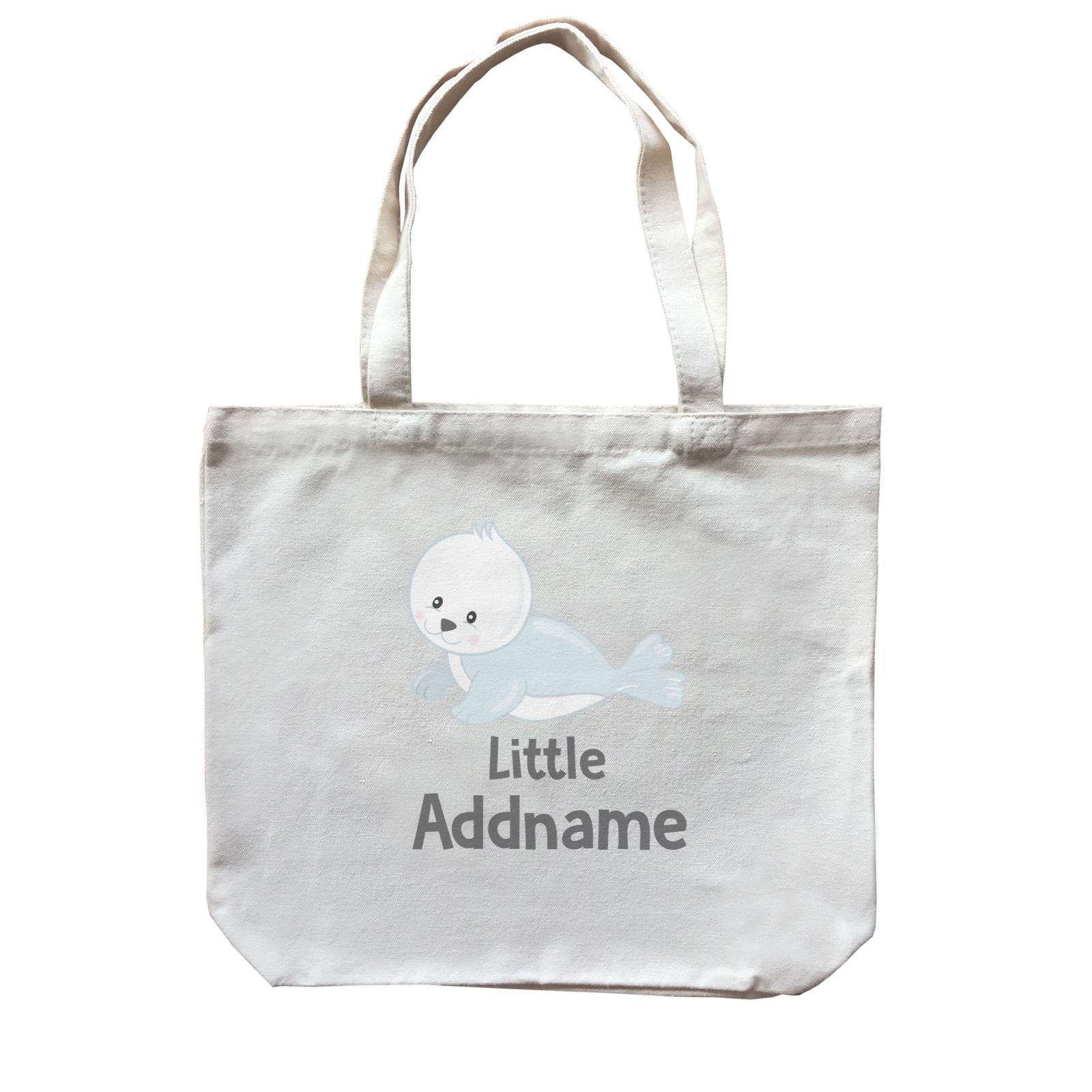 Arctic Animals Little White Seal Addname Canvas Bag