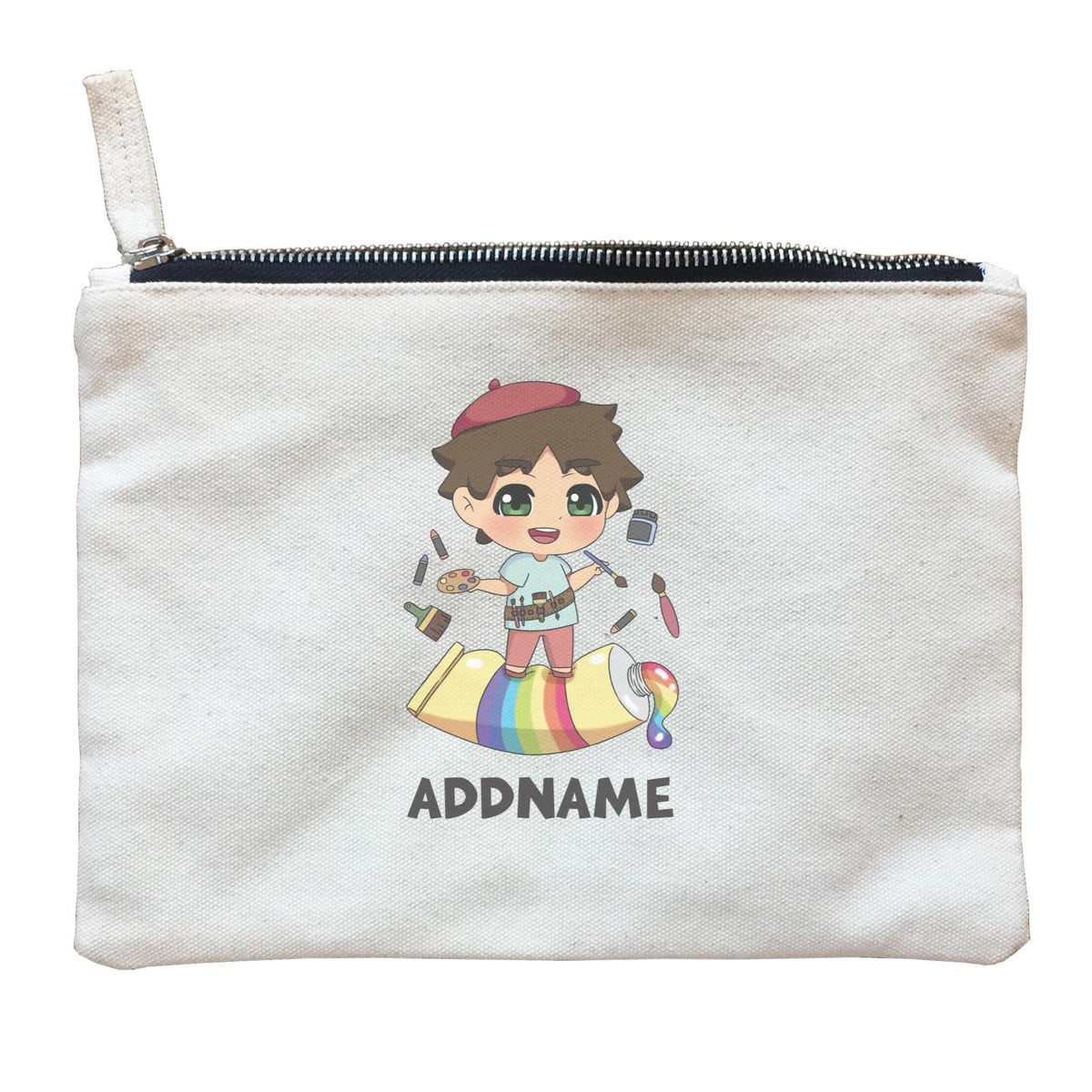 Children's Day Gift Series Artist Little Boy Addname  Zipper Pouch