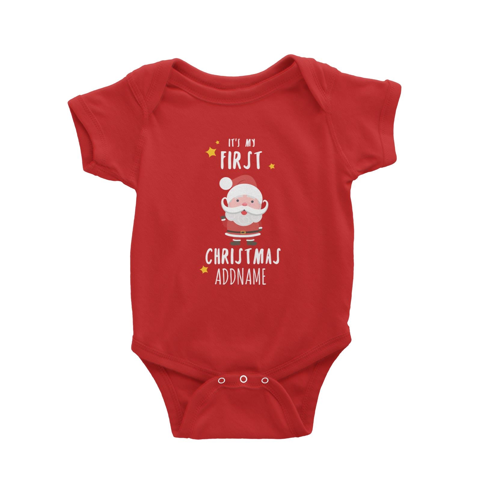 Cute Santa First Christmas Addname Baby Romper  Personalizable Designs