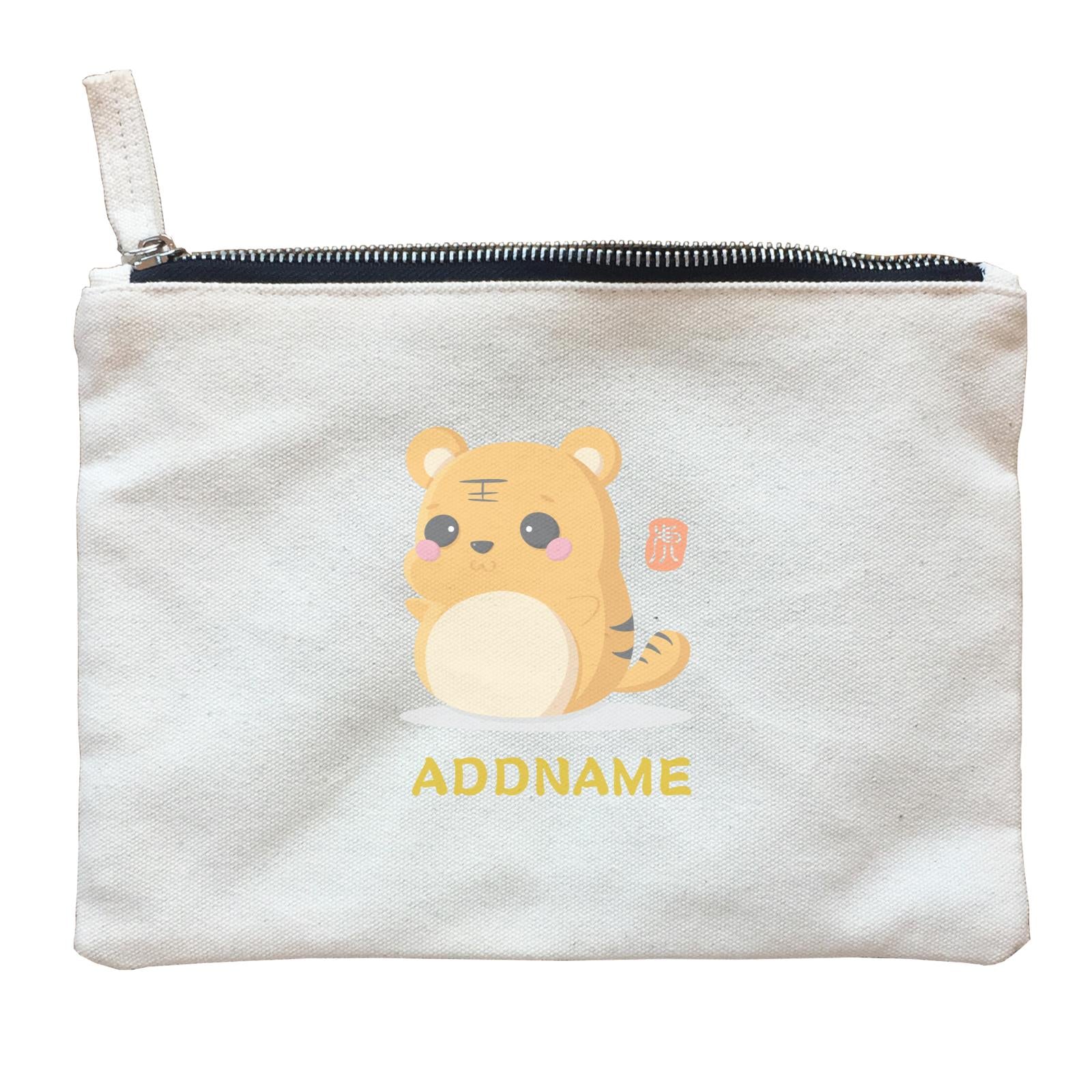 Chinese New Year Cute Twelve Zodiac Animals Tiger Addname Zipper Pouch