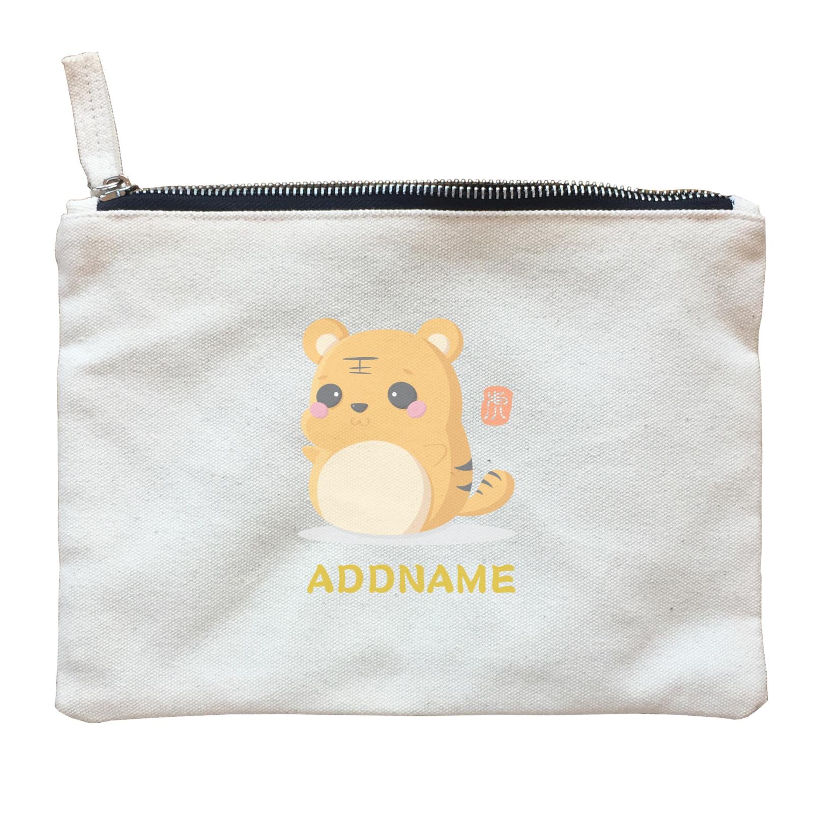 Chinese New Year Cute Twelve Zodiac Animals Tiger Addname Zipper Pouch