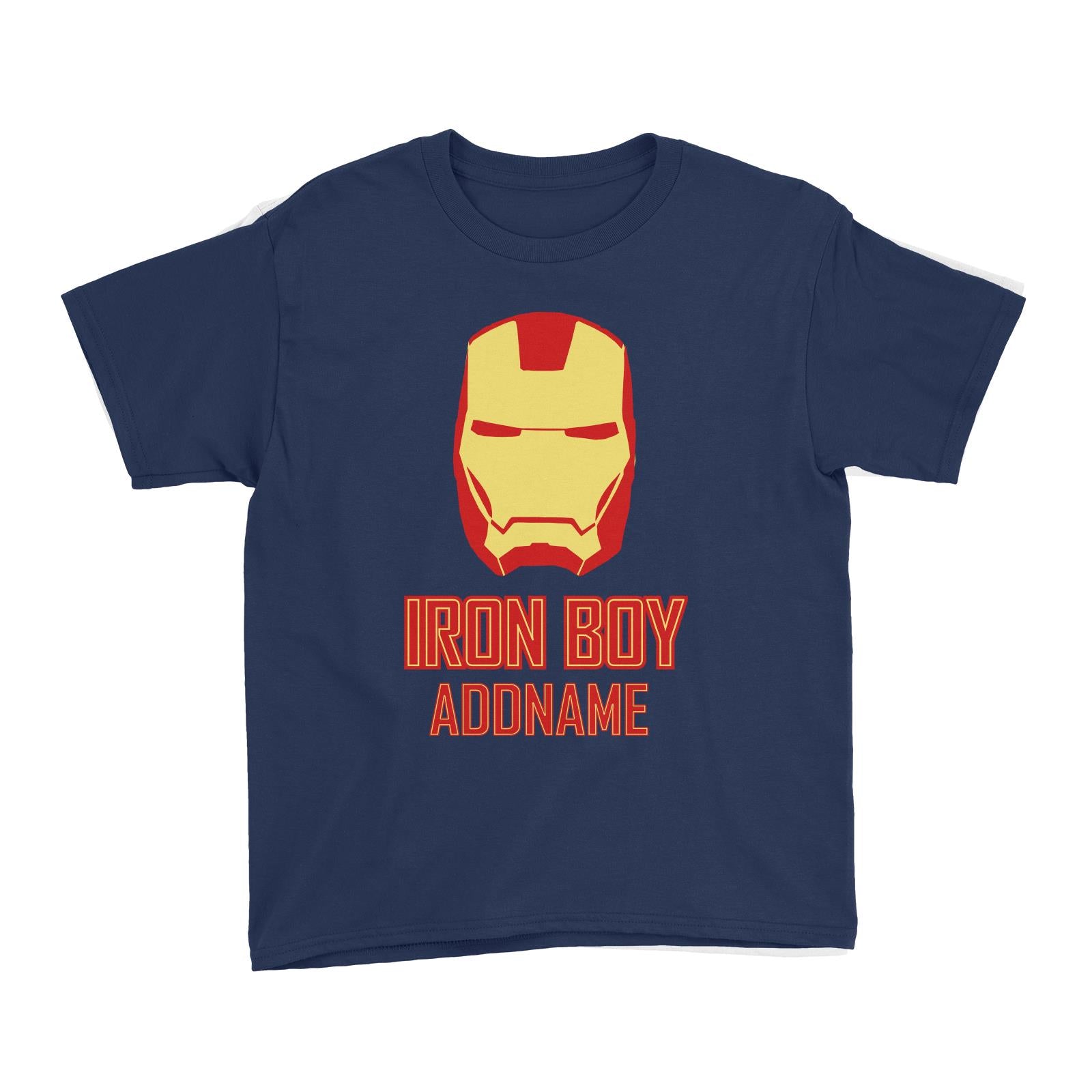 Superhero Iron Boy Addname Kid's T-Shirt  Matching Family Personalizable Designs