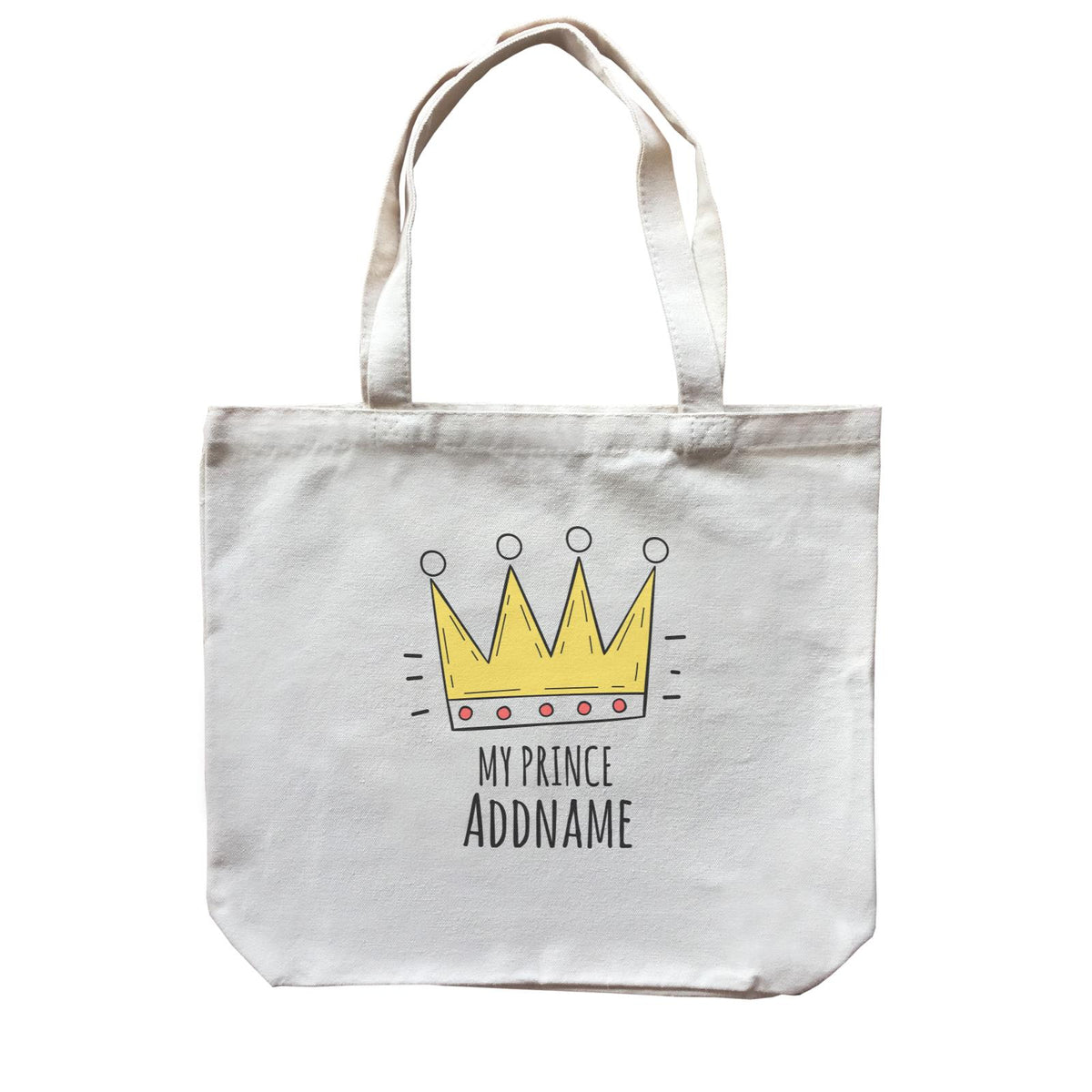 Drawn Crown My Prince Addname Canvas Bag
