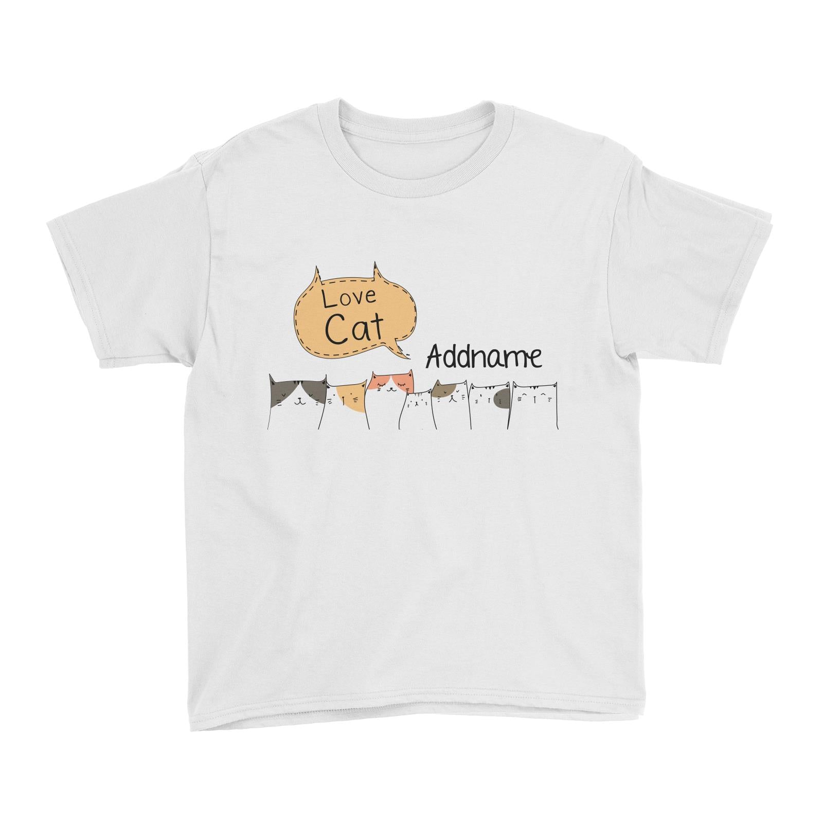 Cute Animals And Friends Series Love Cat Cats Group Addname Kid's T-Shirt
