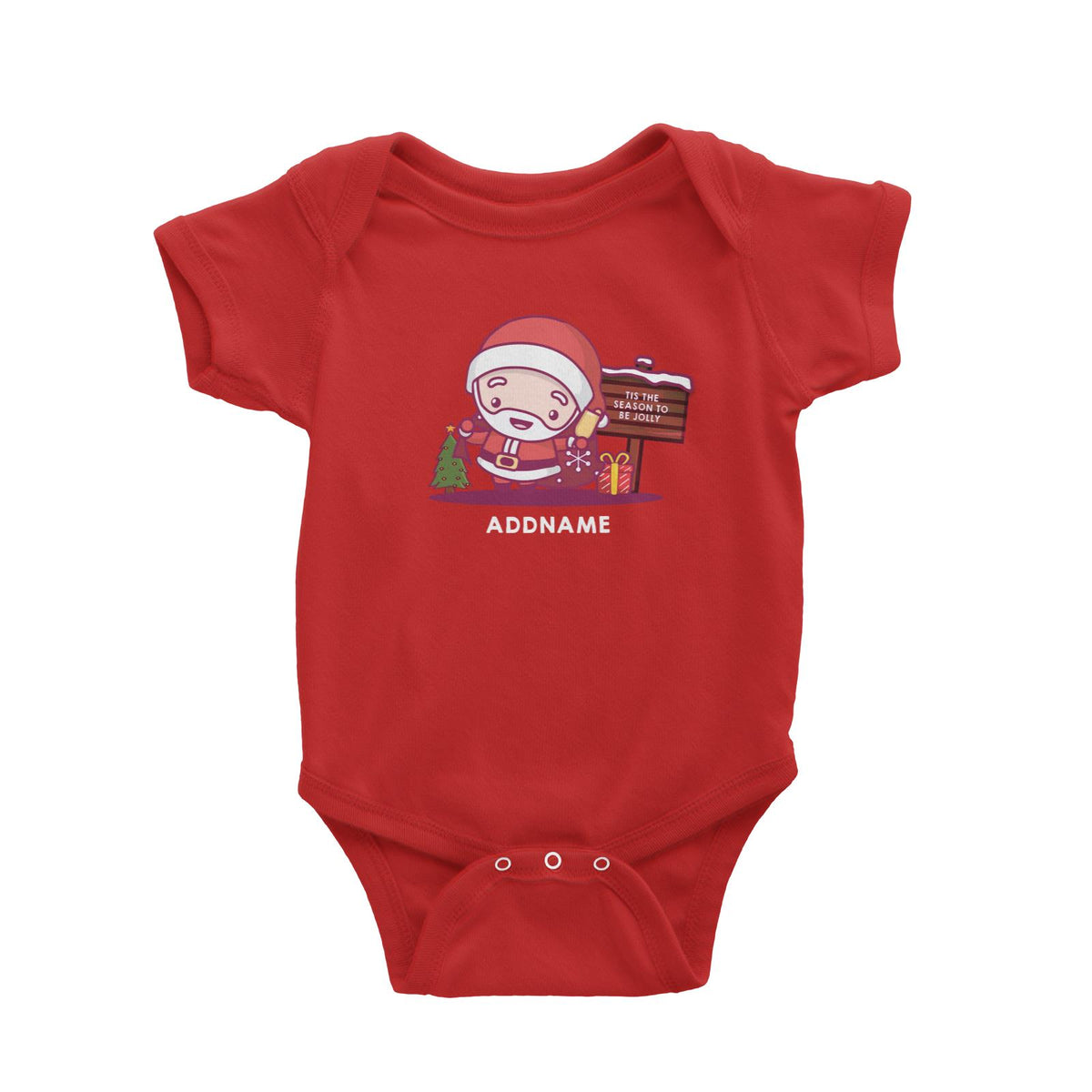 Christmas Cute Jolly Series Santa Addname Baby Romper