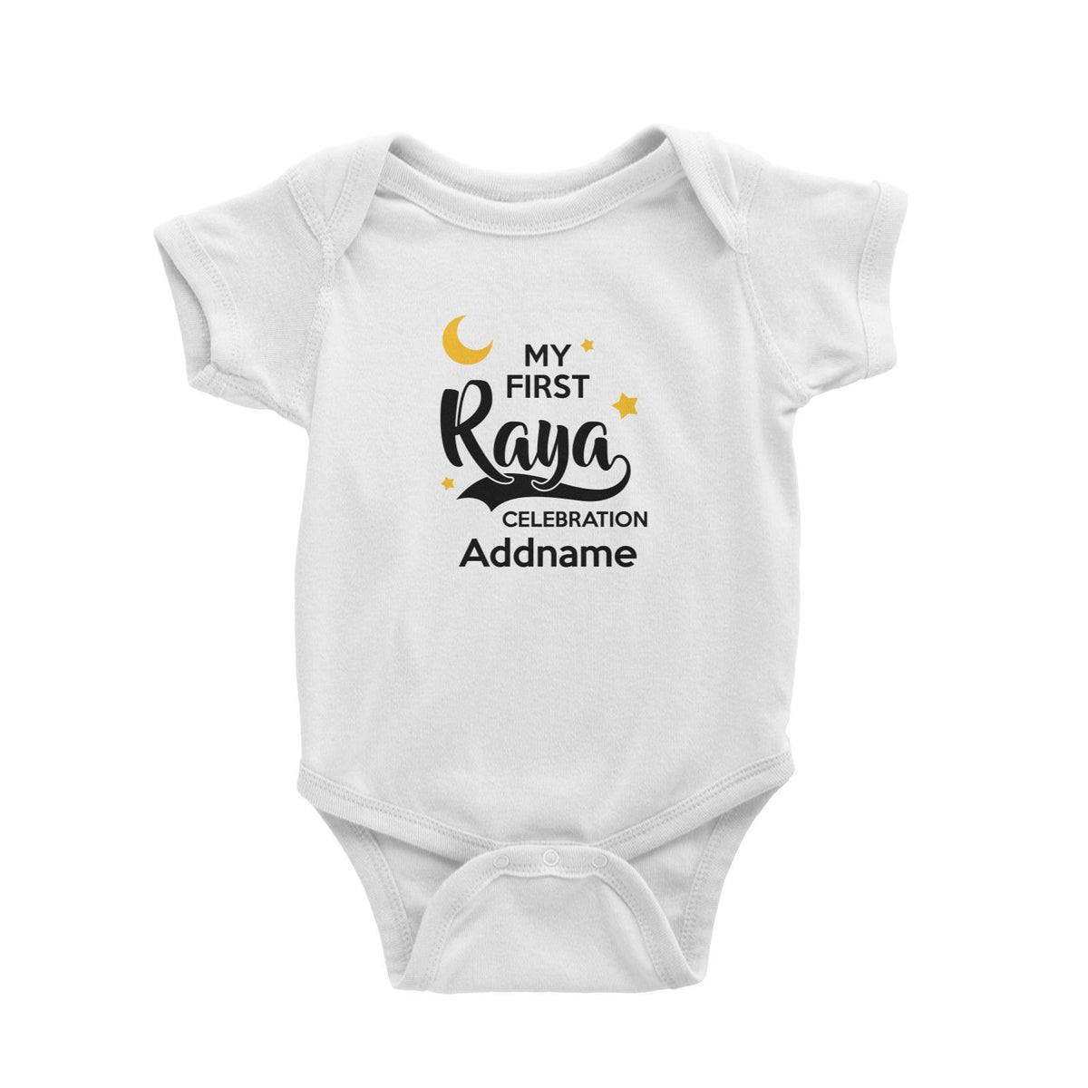 Raya Typography My First Raya Celebration Addname Baby Rompers