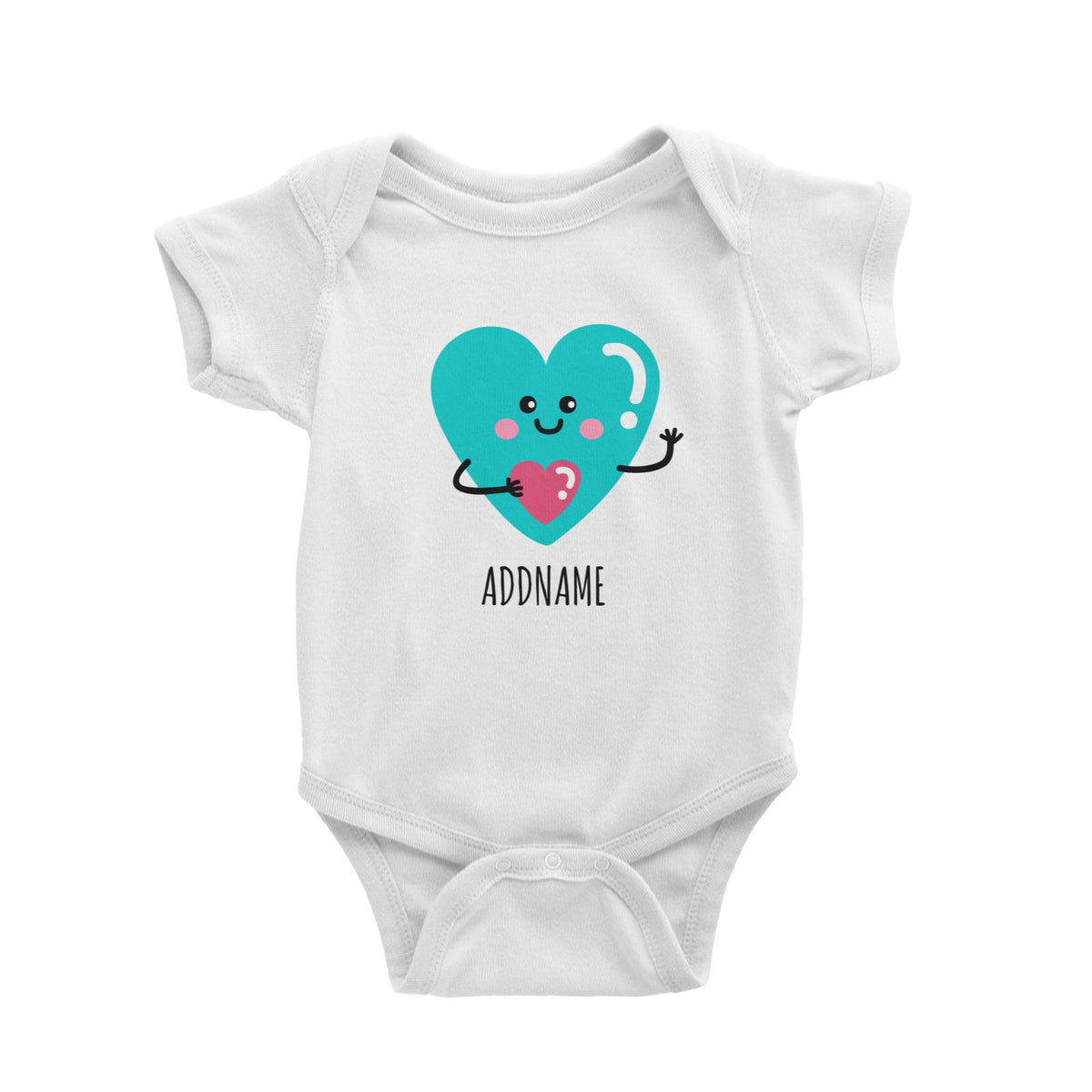 Pastel Cute Heart Love White White Baby Romper