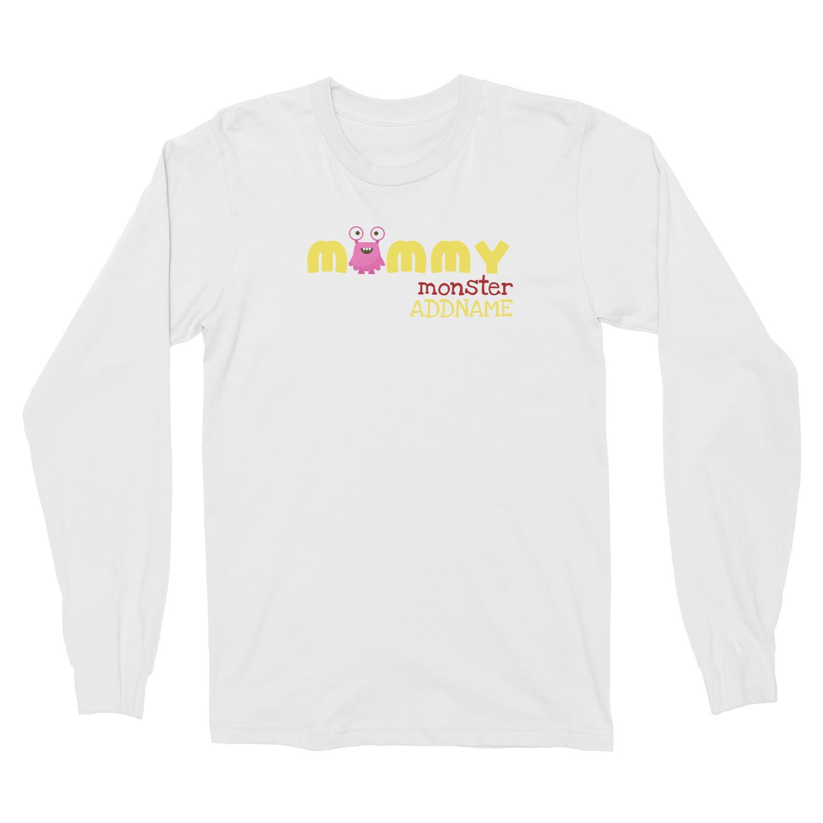 Pink Mommy Monster Addname Long Sleeve Unisex T-Shirt