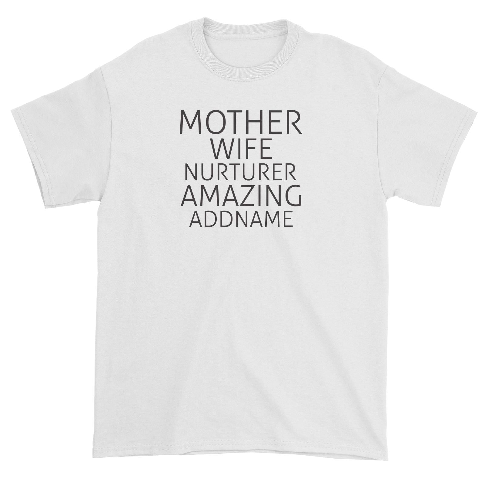 Mother and Wife Unisex T-Shirt Personalizable Designs Matching Family Simple