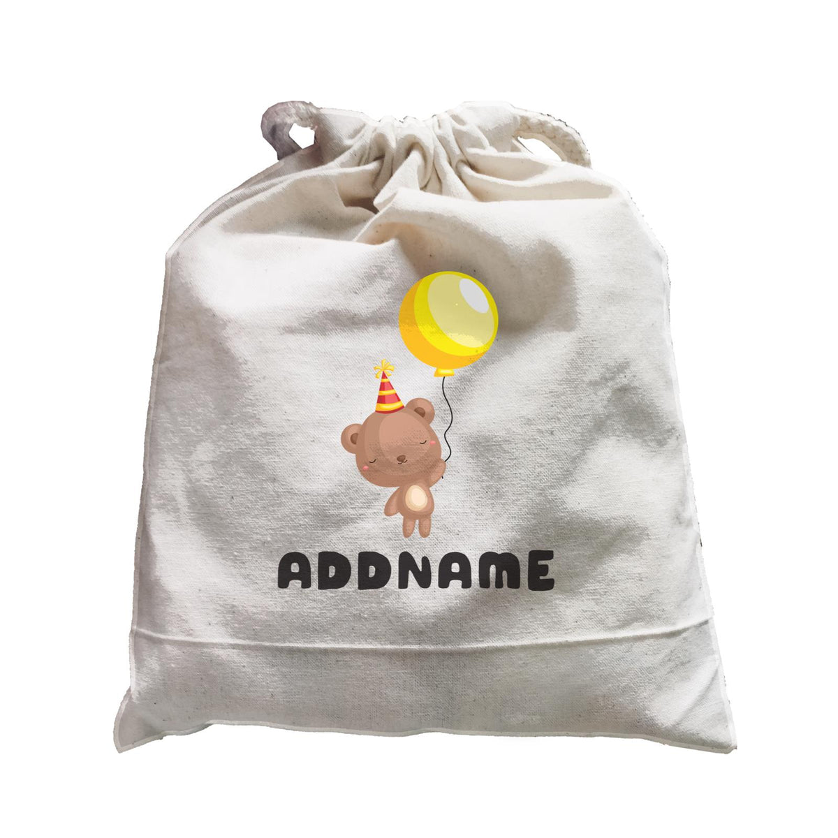 Birthday Friendly Animals Happy Bear Holding Balloon Addname Satchel