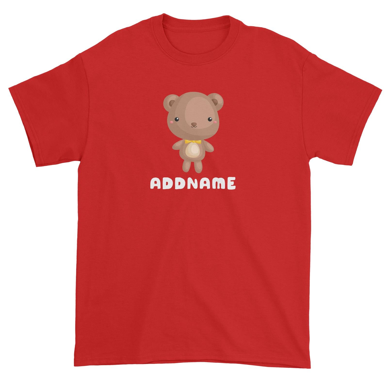 Birthday Friendly Animals Happy Bear Addname Unisex T-Shirt