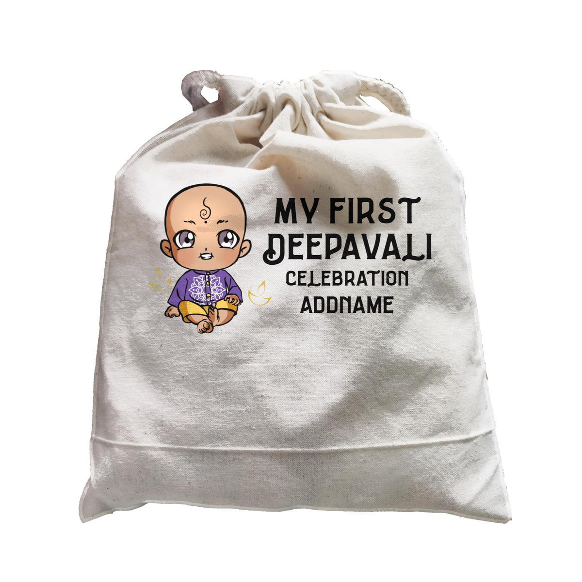 Deepavali Chibi Baby Boy First Deepavali Addname Satchel
