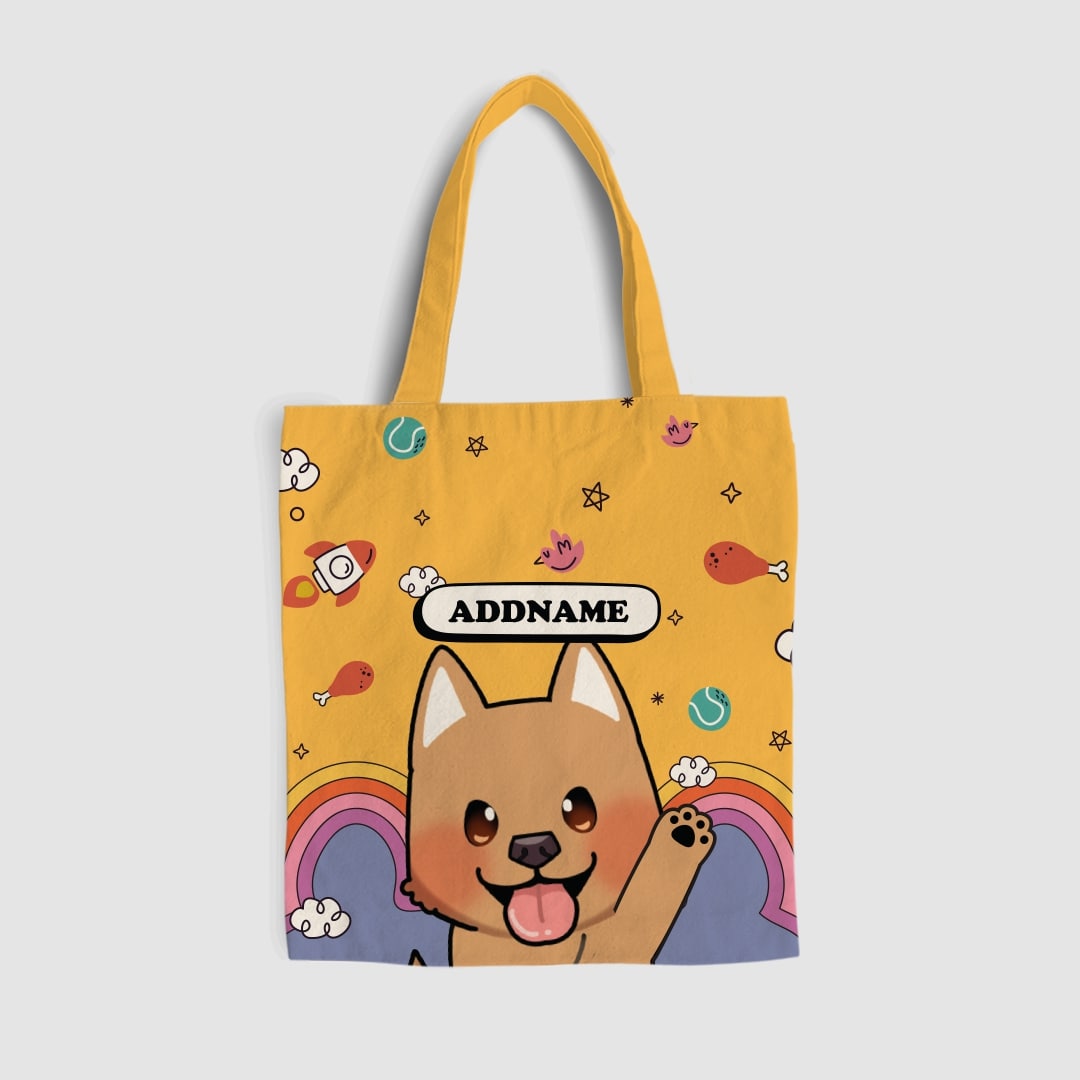 Paw Print Series Full Print Tote Bag - Brown Mix