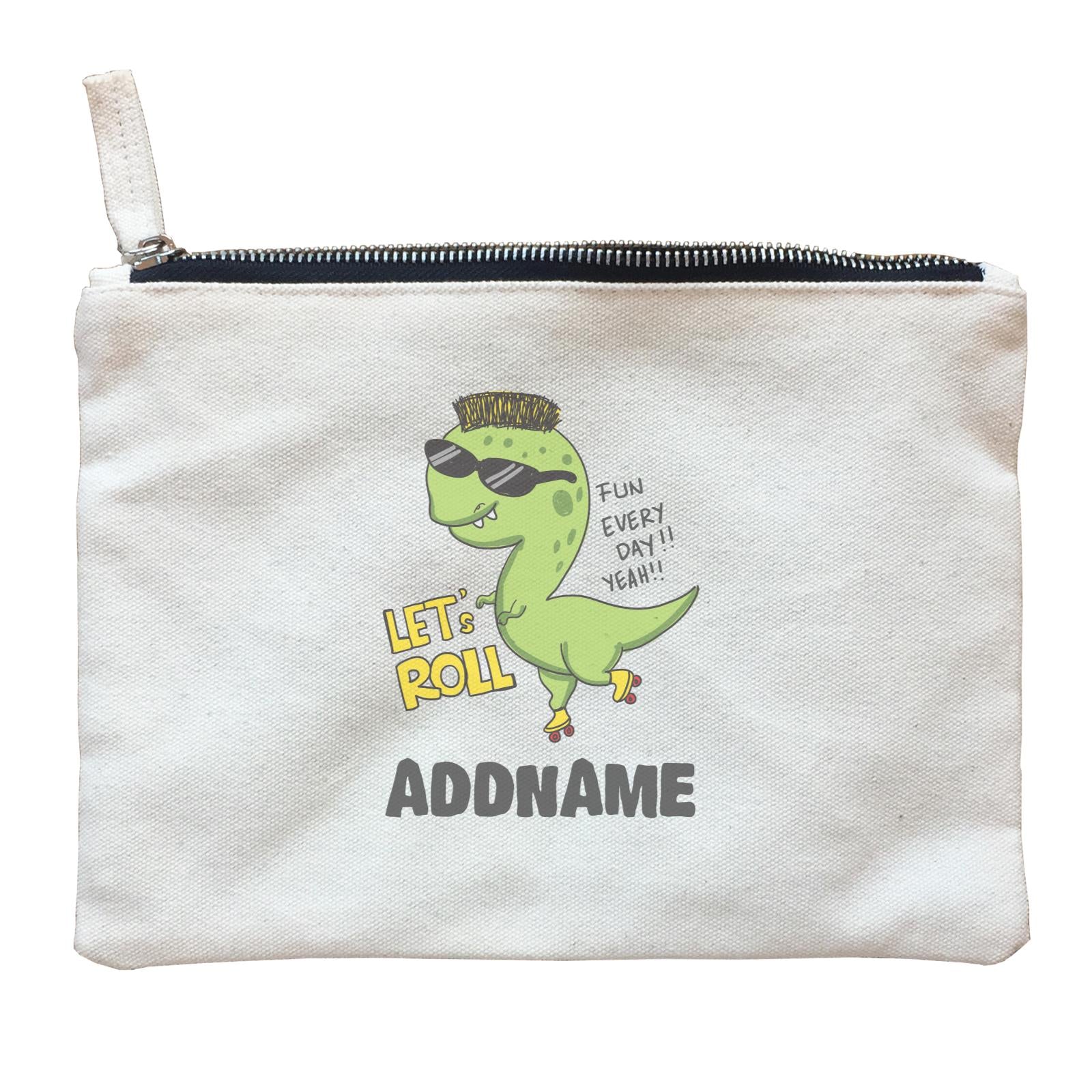 Super Cute Dinosaur Let's Roll Zipper Pouch