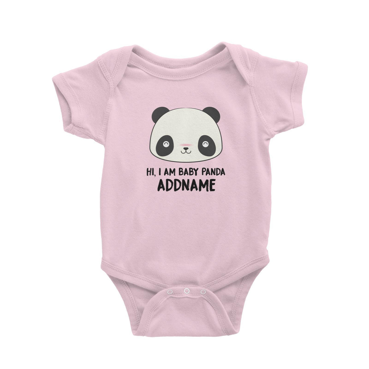 Hi I Am Baby Panda Face with Addname Baby Romper