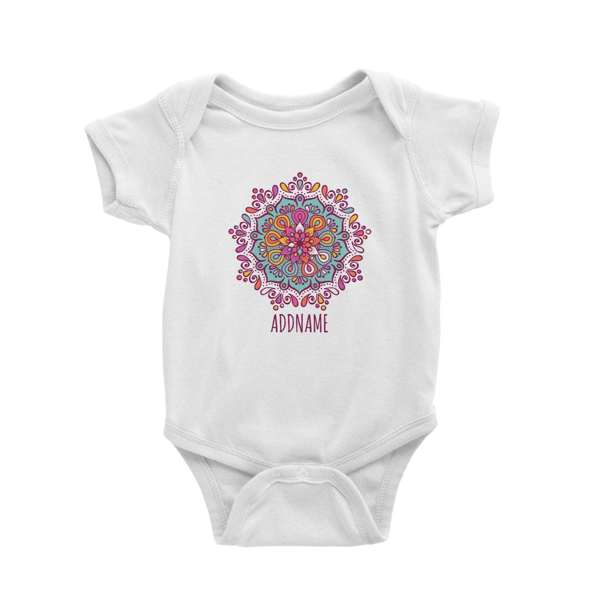 Colourful Mandala 1 Addname Baby Romper