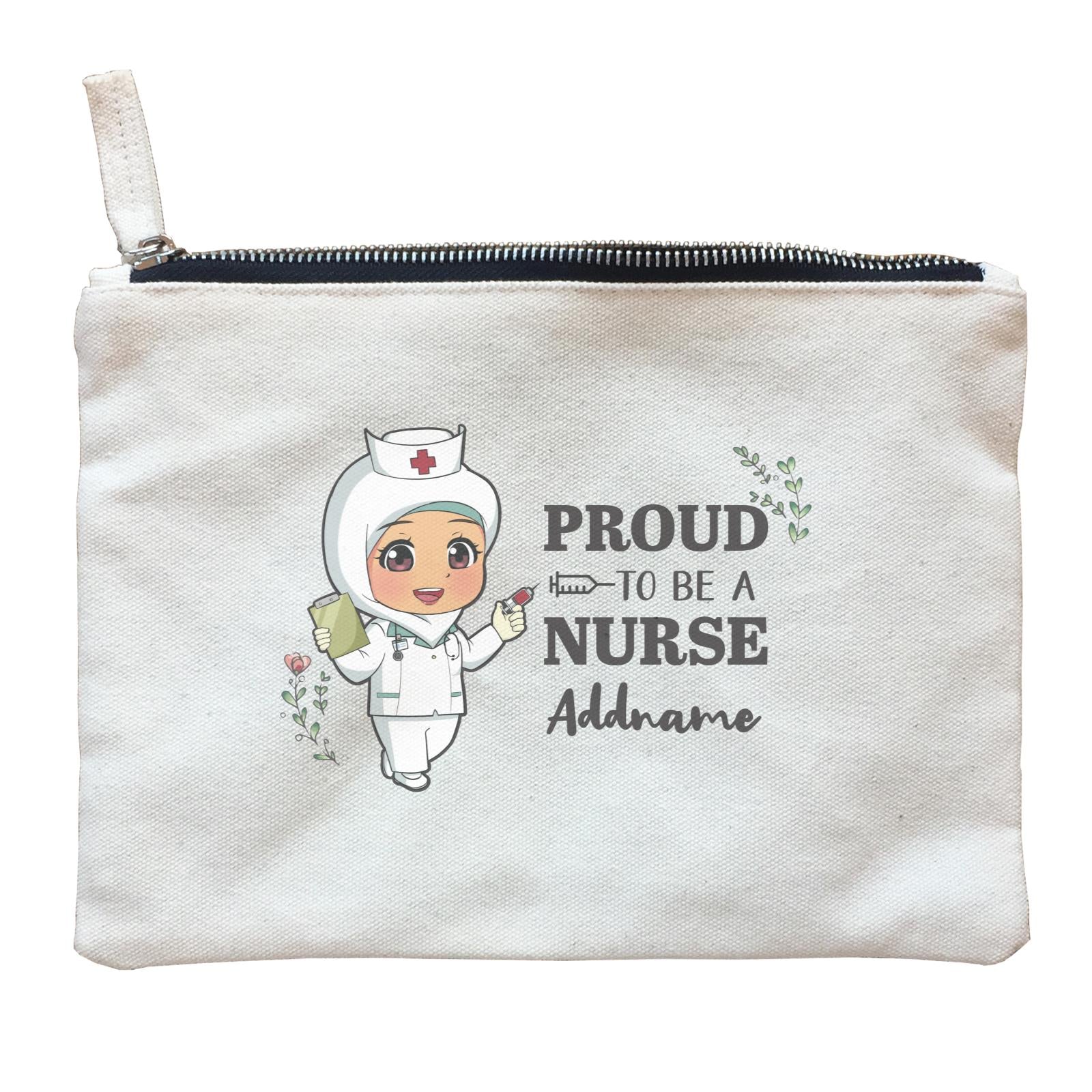 Proud To Be A Nurse Chibi Female Malay Zipper Pouch