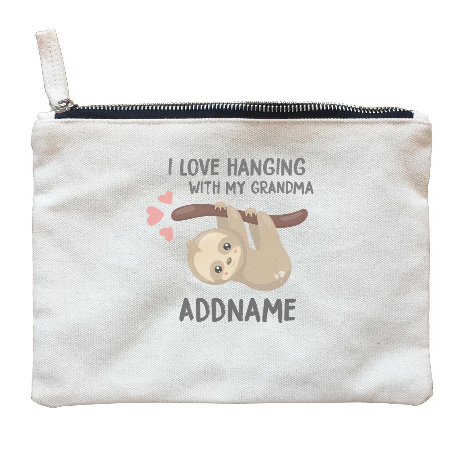 Cute Sloth I Love Hanging With My Grandma Addanme Zipper Pouch