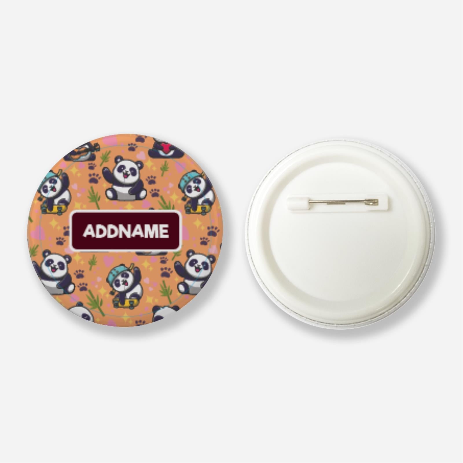 Adopt A Plushie Button Badge With Back Pin  - Active Panda